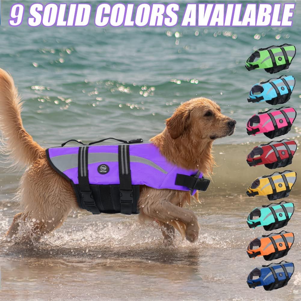Thumbnail 6 de EMUST Life Jacket for Large Dogs — Double Rescue Handles, High Reflective, Purple, Size L
