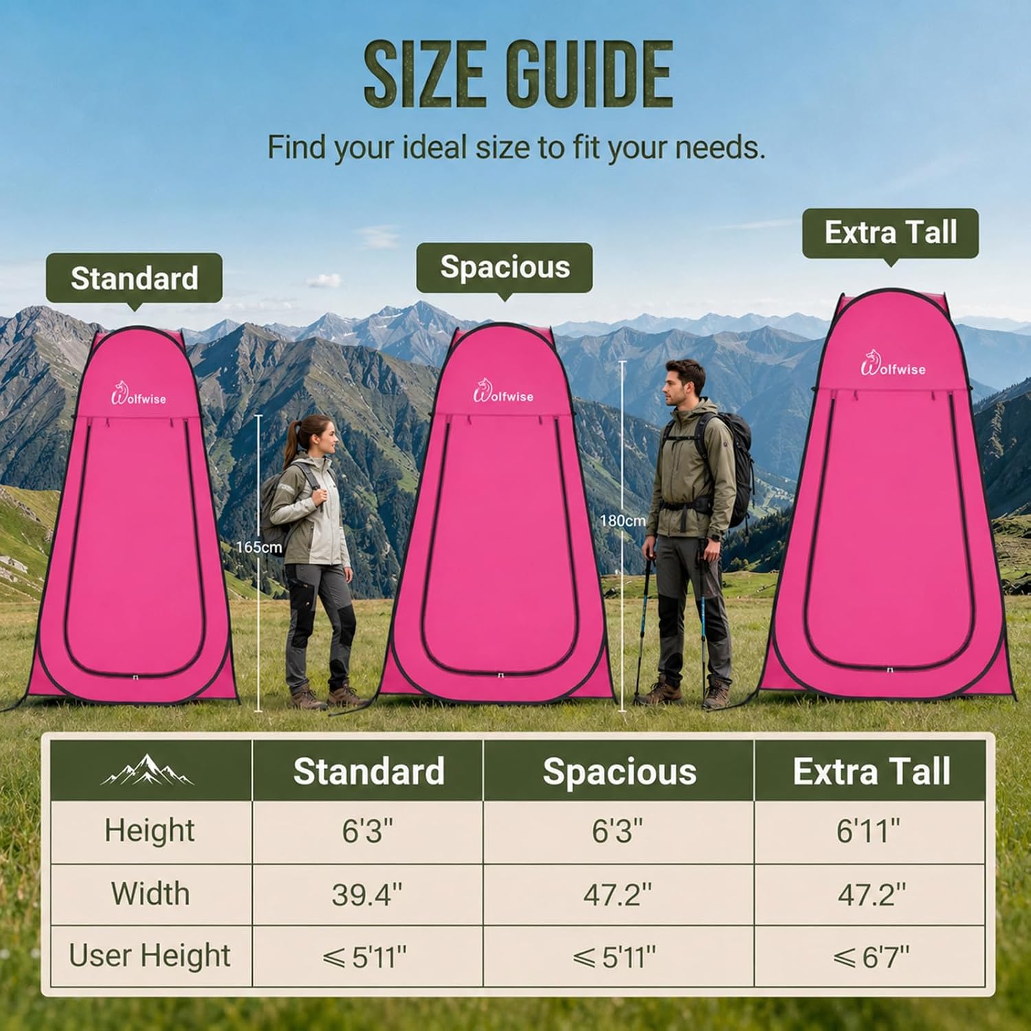 Detalle de WolfWise Pop-Up Privacy Tent