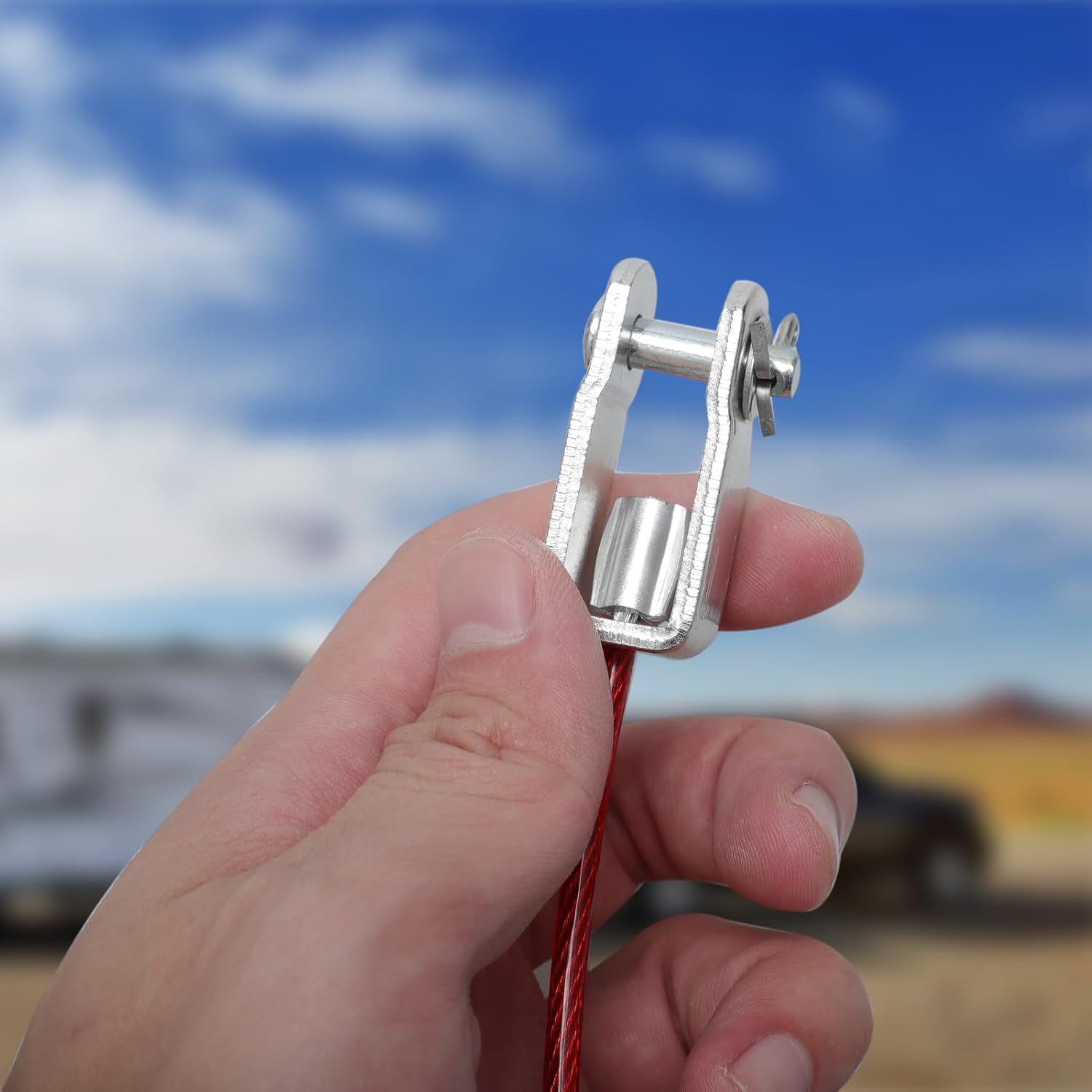 Detalle 2 de 2 PCS Red Trailer Breakaway Cable (1-metre safety cable) for common braked trailers
