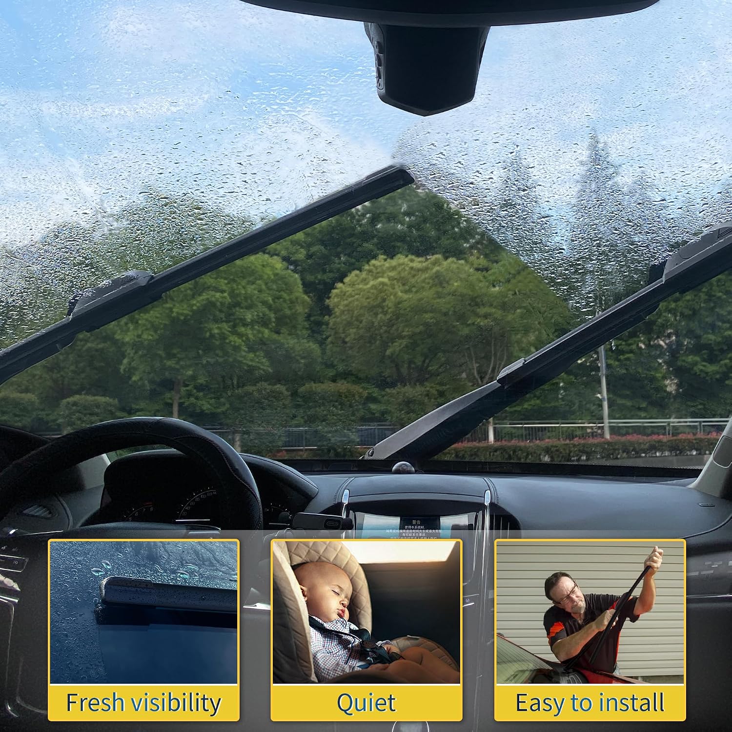Thumbnail 4 de JINGOU 26" + 18" Front Wiper Blades for Camry/Prius