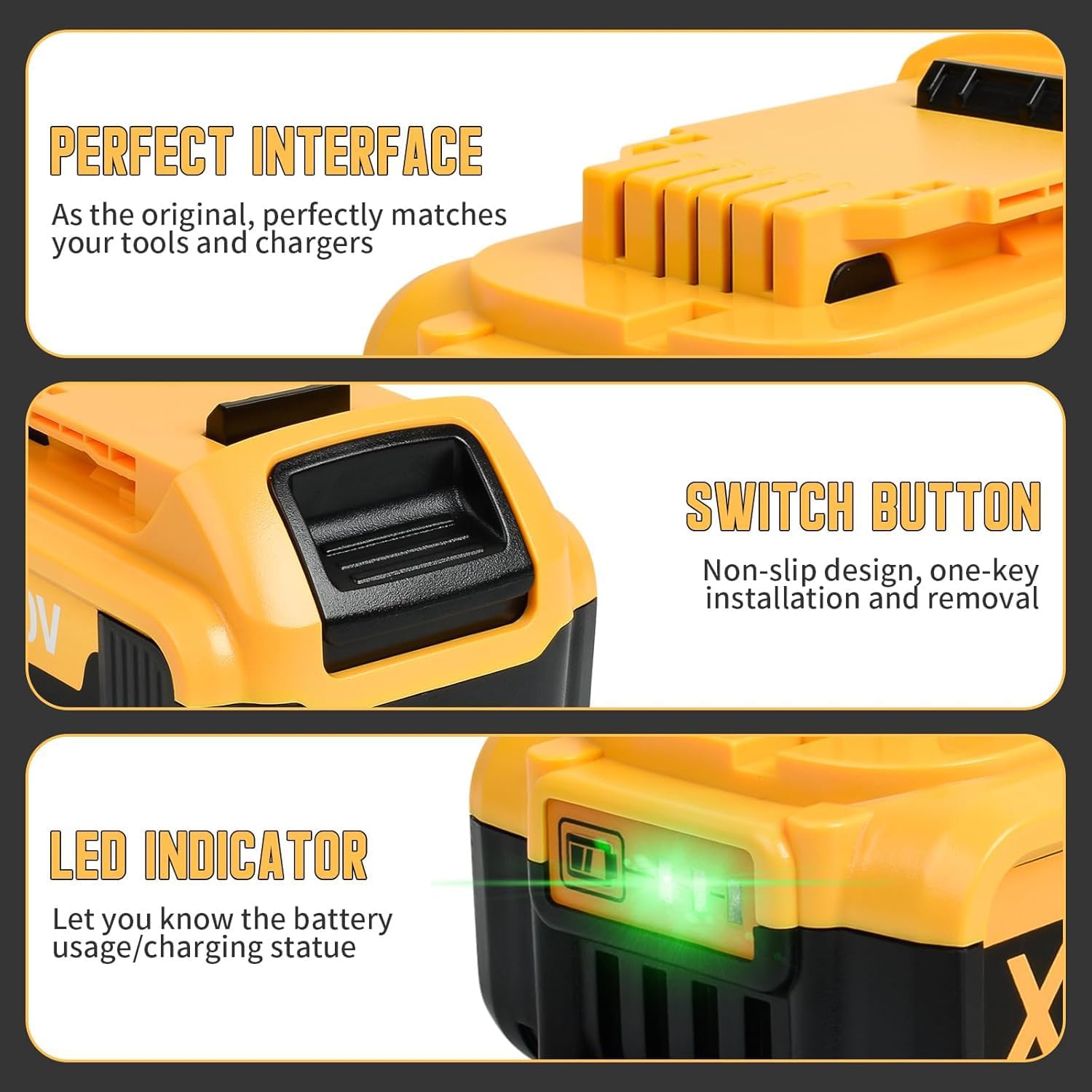 Thumbnail 3 de 2x 18V replacement batteries for DeWalt 18V (DCB182/184/200 series and more)