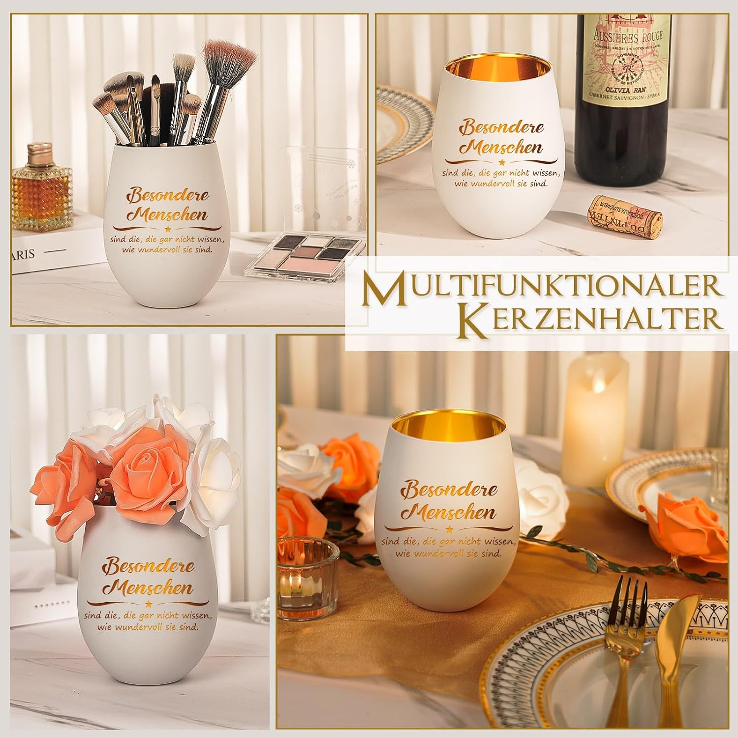 Detalle de Windlicht mit Gravur – Teelichthalter als Geschenk für Frauen