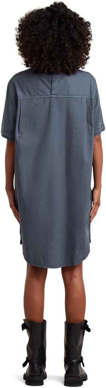 Detalle de G-Star Woven Mix Washed Jersey Dress WMN Dress Femme – Robe courte bleu taille L