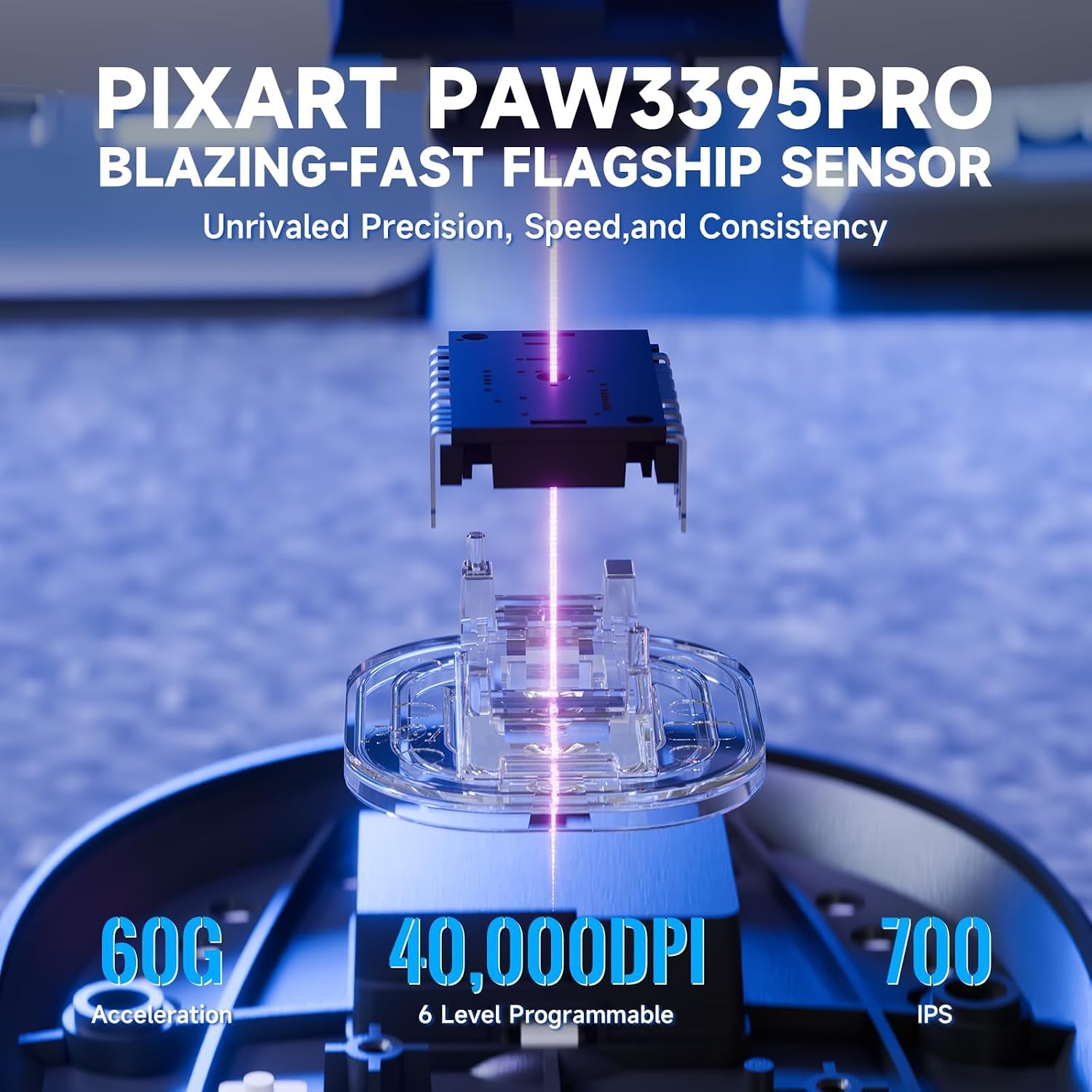 Detalle 2 de ATTACK SHARK Wireless Gaming Mouse X8 PRO