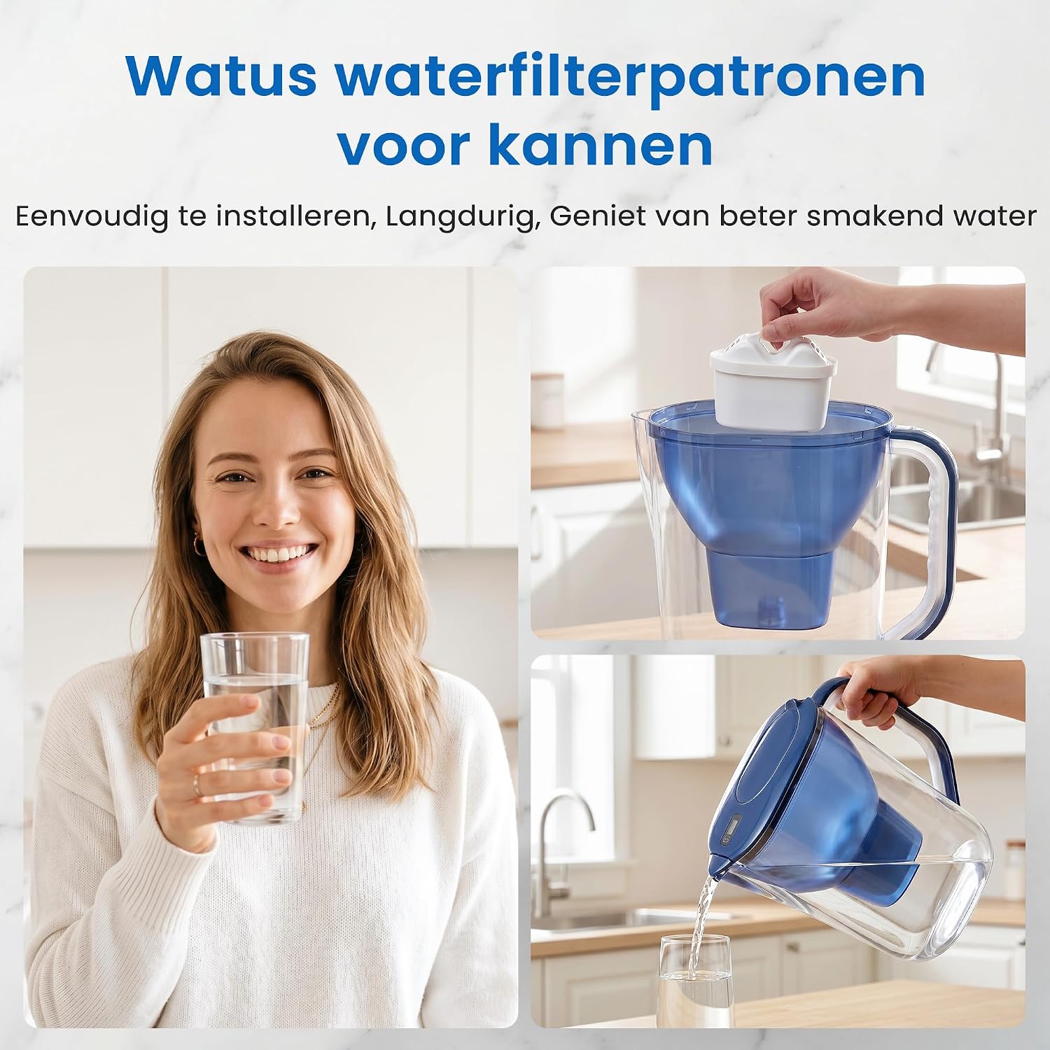 Detalle de Watus WATUS-12 waterfilterpatronen, 12 stuks met kokosnootkool