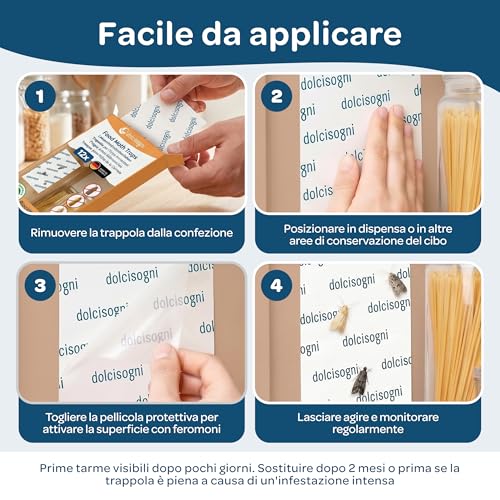 Thumbnail 4 de Antitarme Alimentari – 12 fogli, Senza Biocidi, Adesivo per Farfalline Dispensa (Made in Germany) – Protezione semplice della tua dispensa