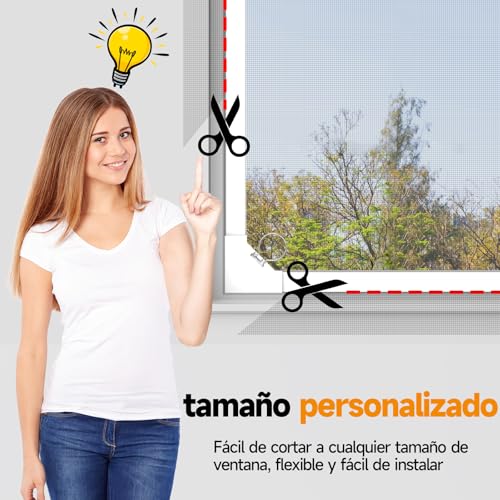 Detalle 2 de OWYR Mosquiteras para Ventanas Magnética 130×150 cm – Malla de Fibra de Vidrio, Cierre Magnético y Ajustable