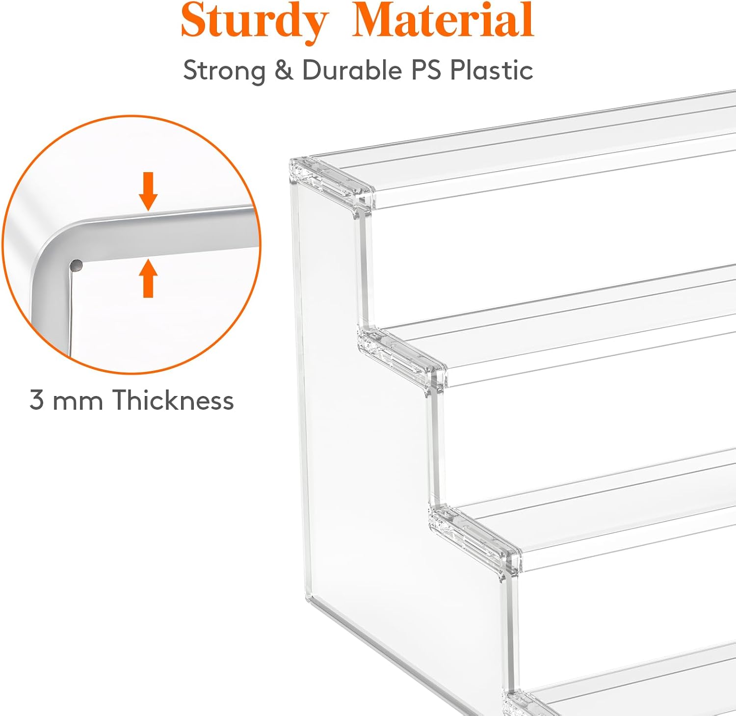 Detalle de Lifewit 22062 12-Inch Clear 4-Tier Display Riser Organizer