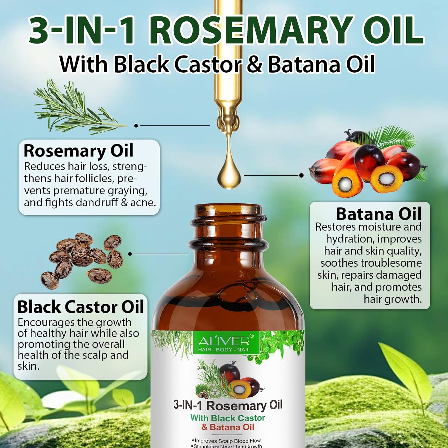 Detalle de CUZZYDUNJYNN Olio di Rosmarino 3 in 1 60 ml