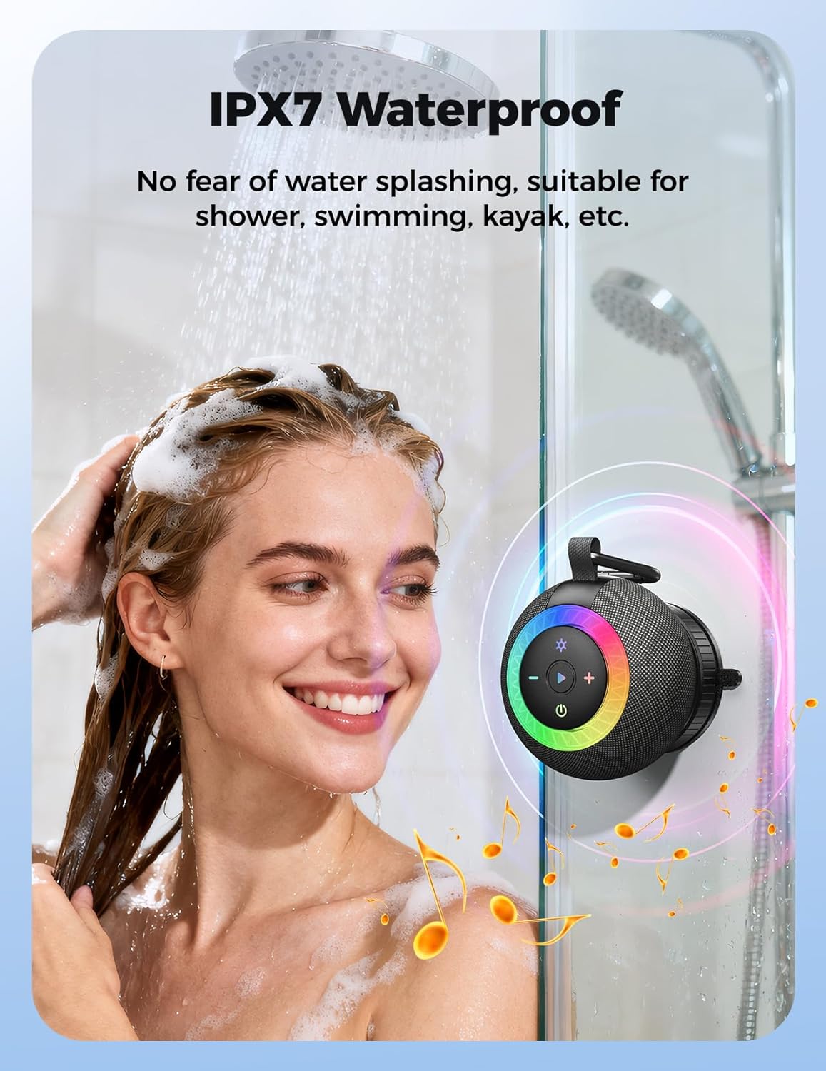 Thumbnail 1 de UOHHBOE Bluetooth Shower Speaker (C06) with IPX7 protection, 24H playtime and wireless stereo pairing