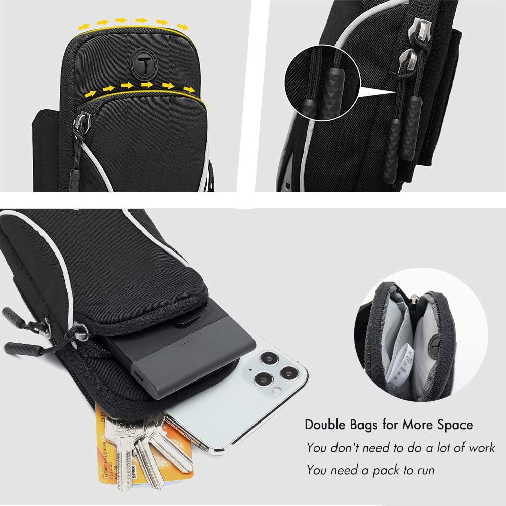 Thumbnail 1 de GORWRICH Running Armband Phone Holder Bag – Sweatproof with Key Holder, 2 Pockets, and Extendable Strap for Phones Up to 6 Inches