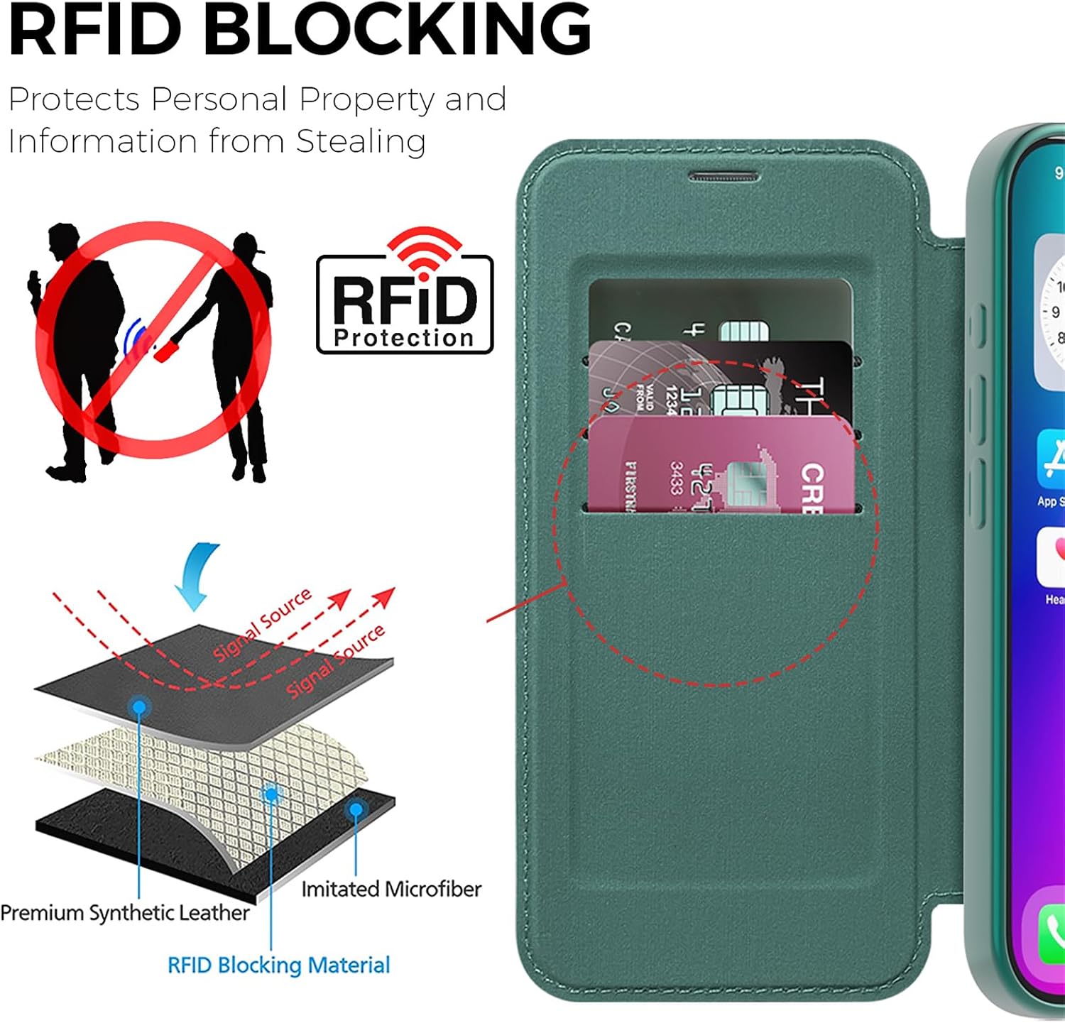 Thumbnail 2 de IMEIKONST Flip Wallet Case for iPhone 17