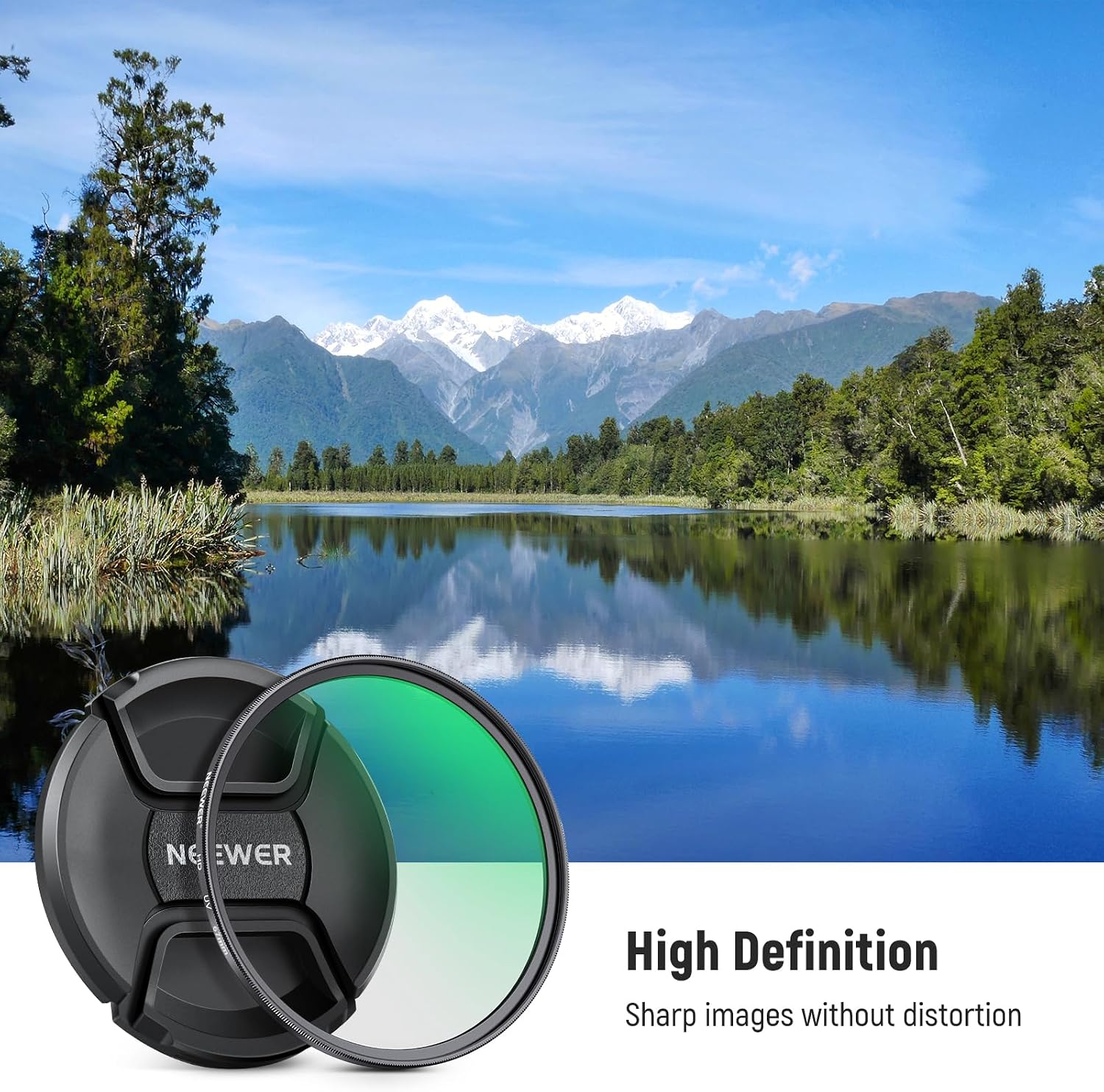 Detalle de NEEWER Filtro UV MC 67mm con Copriobiettivo: protezione ottica robusta e rivestimenti nano
