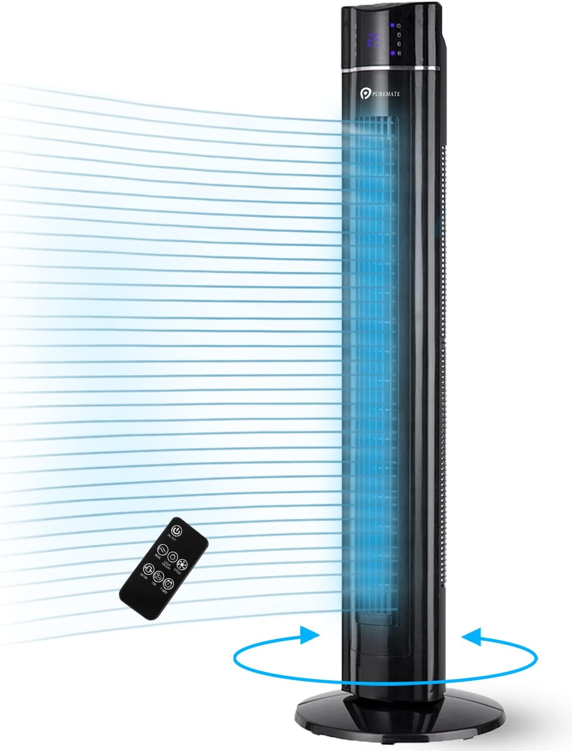 Detalle de PureMate 43-inch Tower Fan with Air Purifier 8hr ⏳🌀