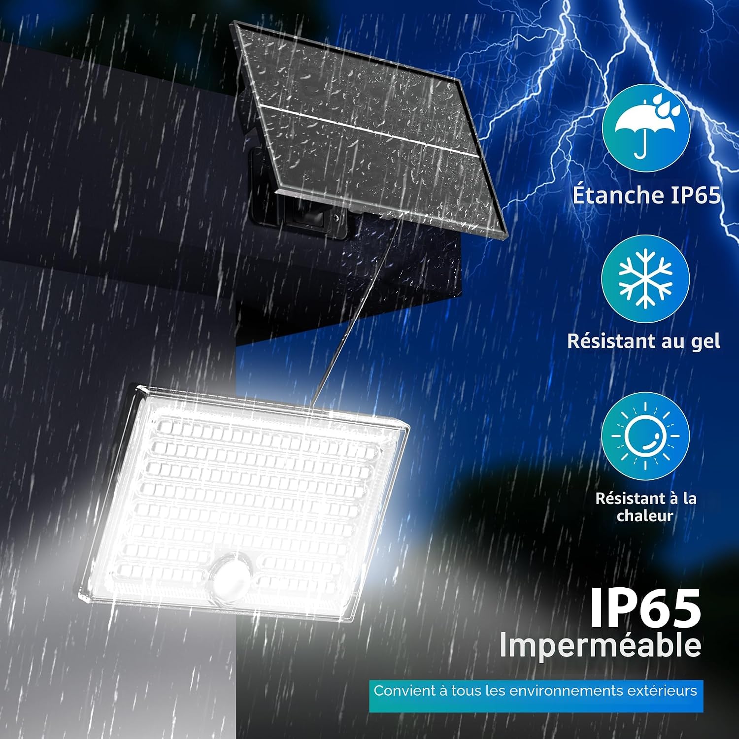 Detalle de Giliwosy Lampe Solaire Extérieur avec Détecteur de Mouvement – 2 Pièces, 4 Modes, IP65