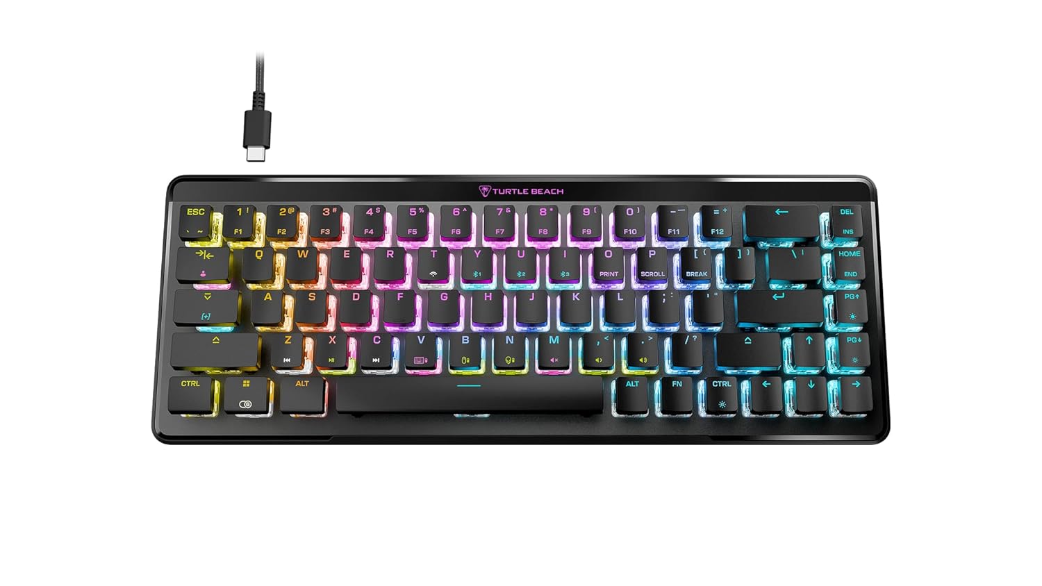Detalle de Turtle Beach Vulcan II Mini Air: Optisch-mechanische Kabellose 65%-Gaming-Tastatur mit Titan II Schaltern