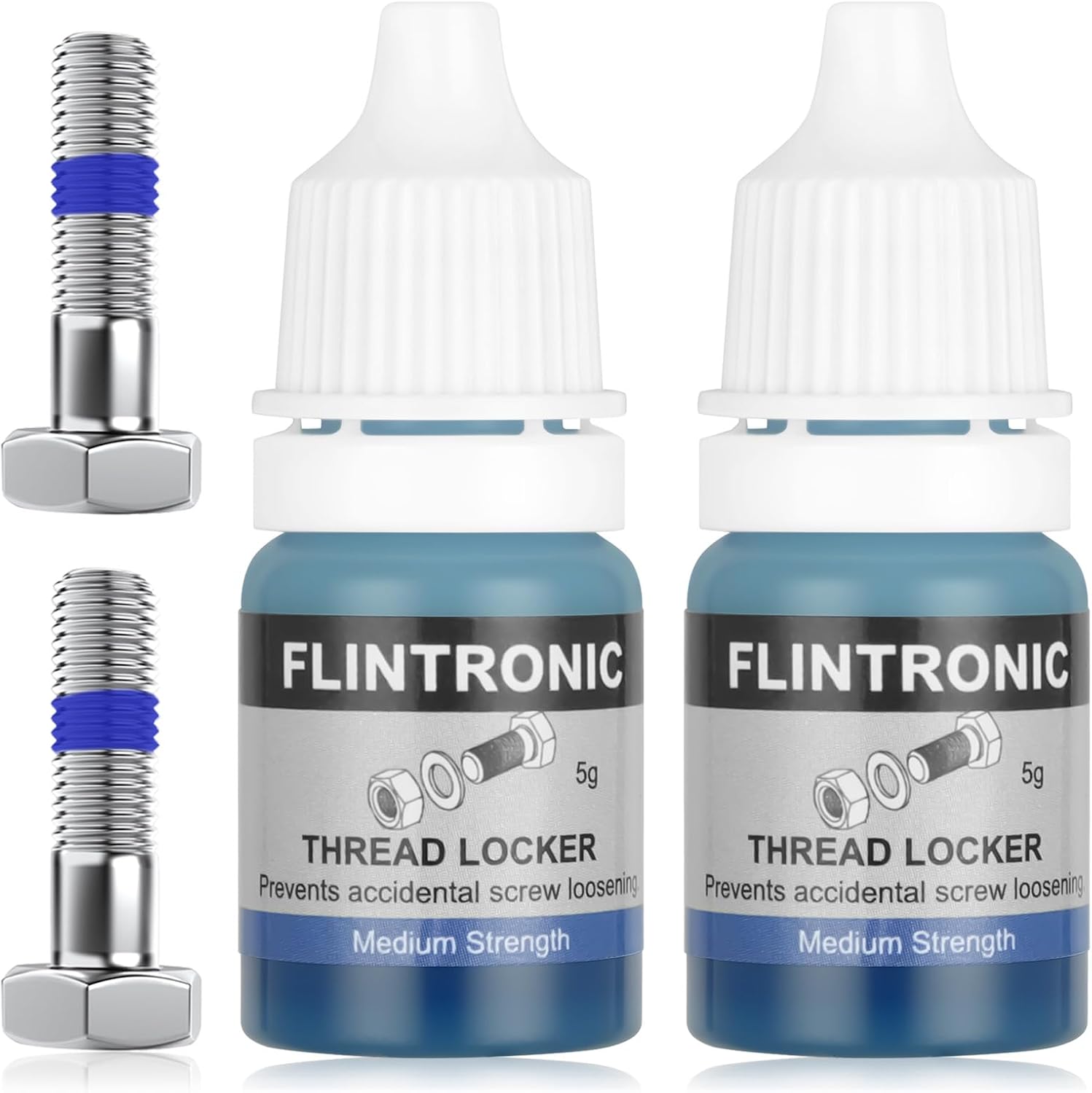 Flintronic Frein Filet – Adhésif de frein-filet moyen pour écrous et boulons (5 ml + 5 ml)