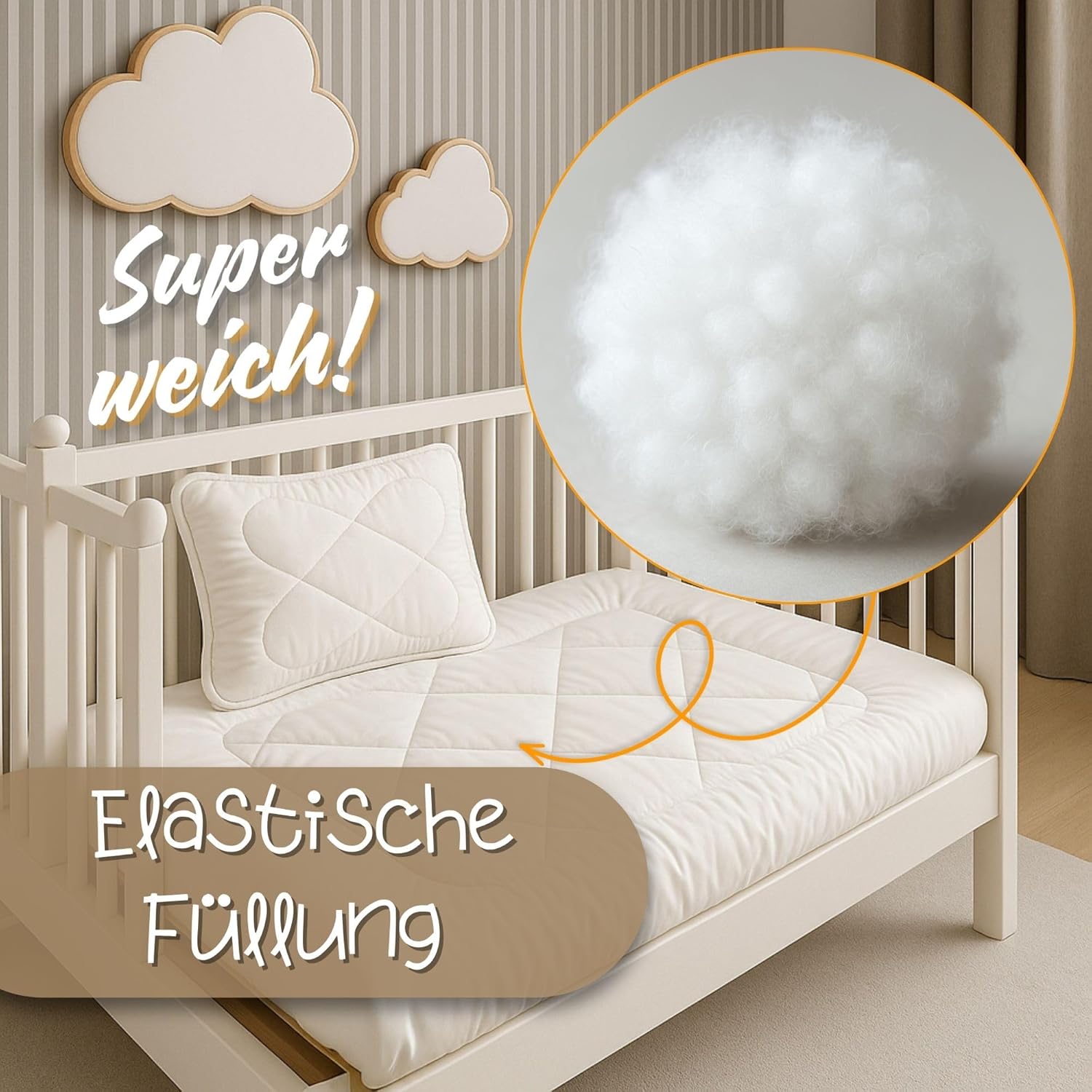 Thumbnail 4 de Baby Bettdecke & Kissen Kinderdecke-Set 100x135 cm (Mikrofaser, Oeko-Tex) für Kinderbett