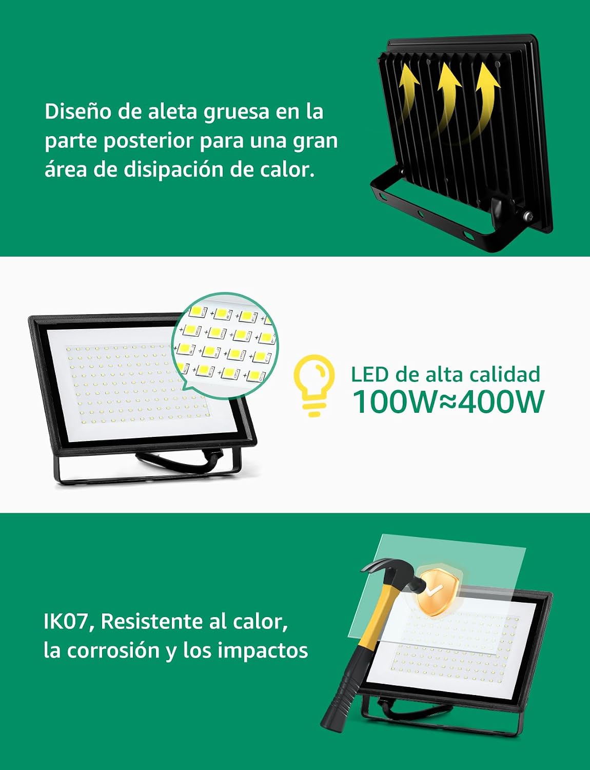 Detalle de Aigostar Foco LED Exterior 100W 8700LM