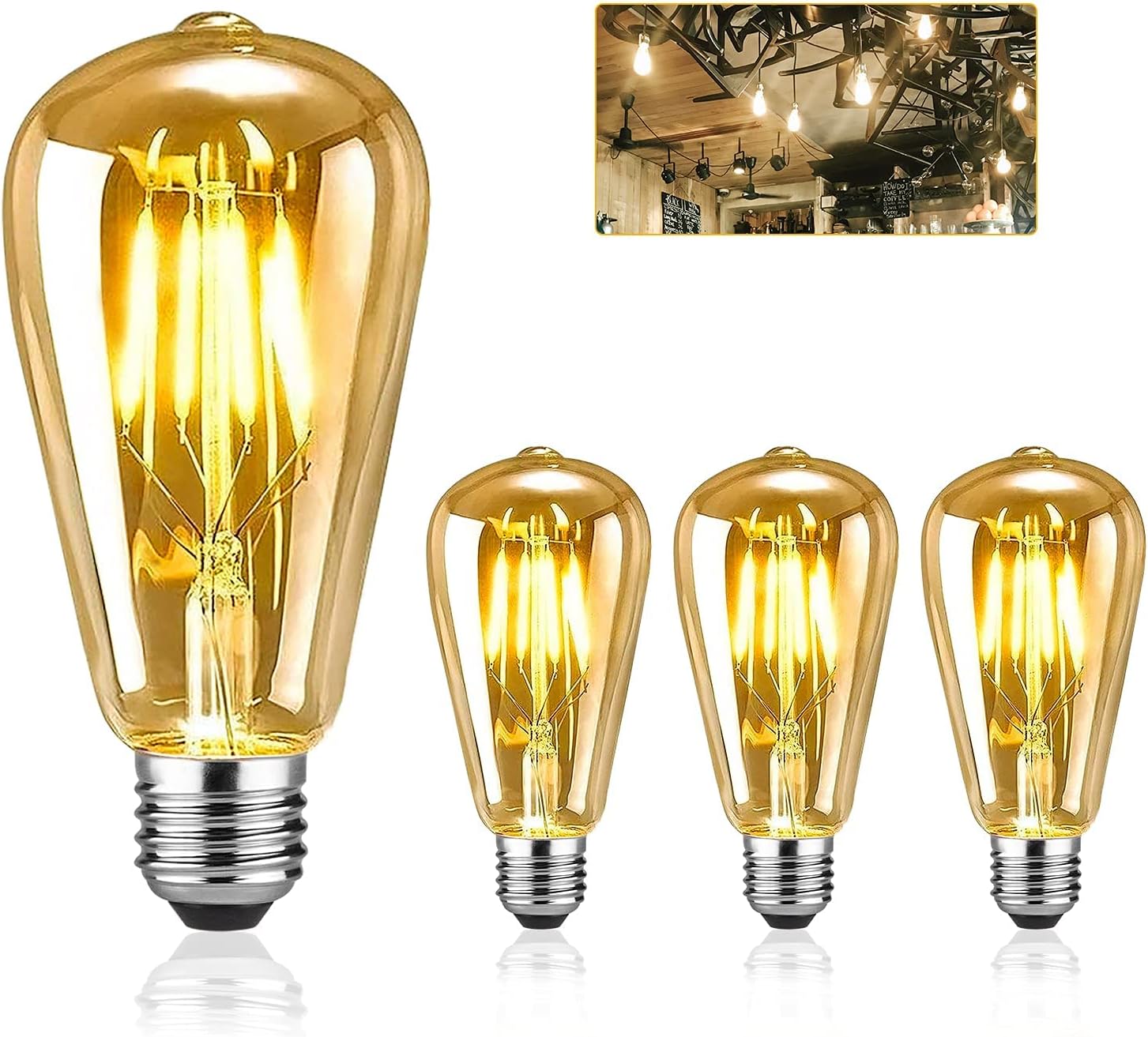 Detalle de EYLM ST64 E27 4W Bombilla LED vintage