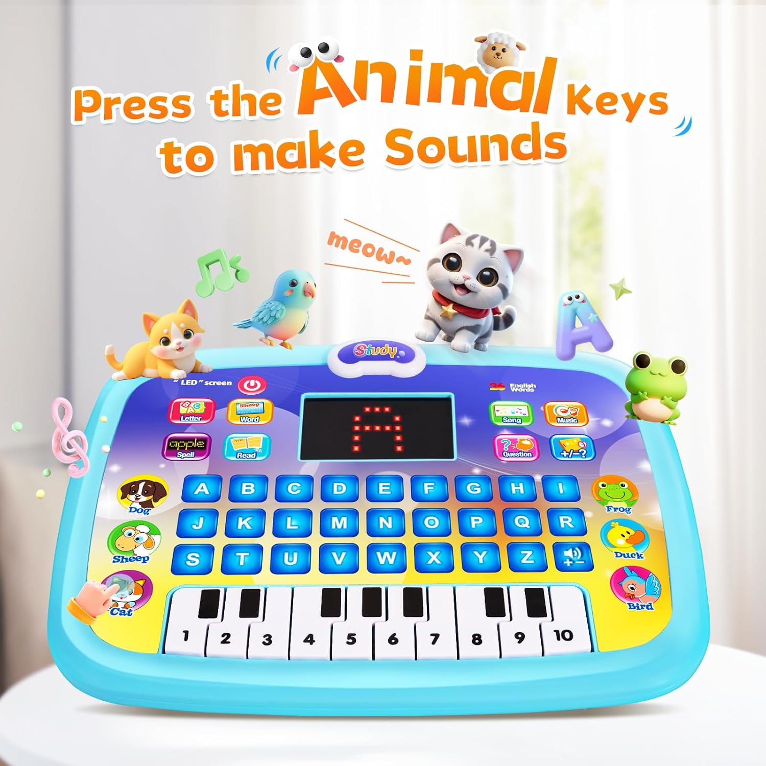 Detalle de Molleyzi Kids Electric Learning Tablet Toy (for ages 1–4) – interactive word, music and learning modes