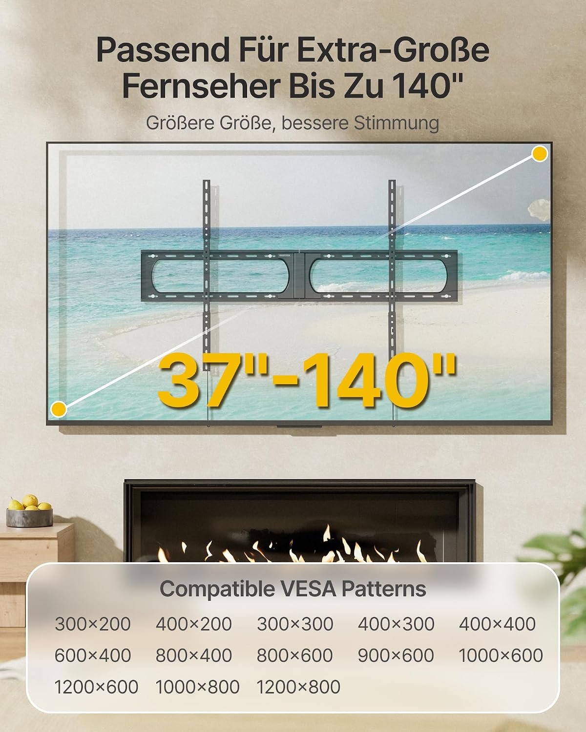 Detalle 2 de monTEK Heavy Duty TV Wandhalterung bis 136 kg