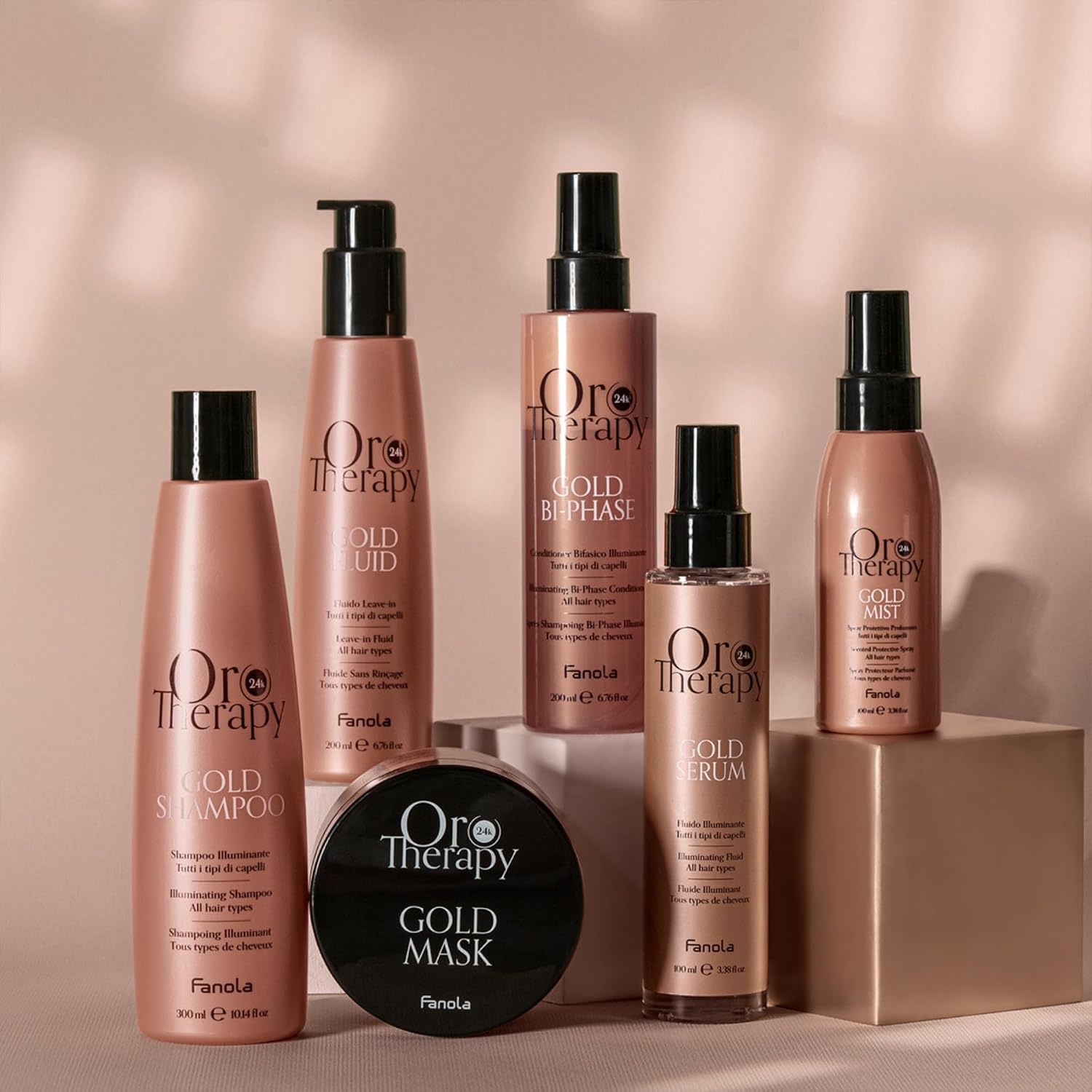 Detalle 2 de Fanola Orotherapy Gold Bi_Phase Conditioner – Zweiphasiger Aufheller für alle Haartypen, 200 ml