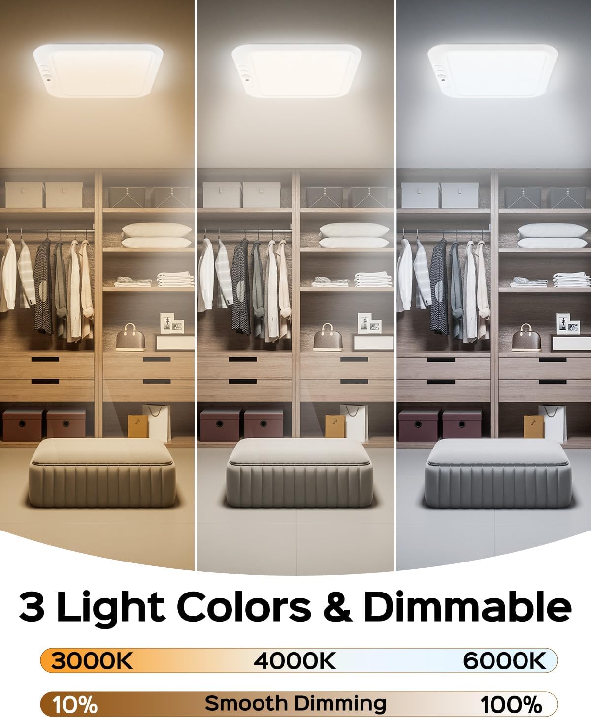 Thumbnail 3 de FIONSUN CL002-WH2P-FNCA Motion Sensor Ceiling Lights, 2-Pack