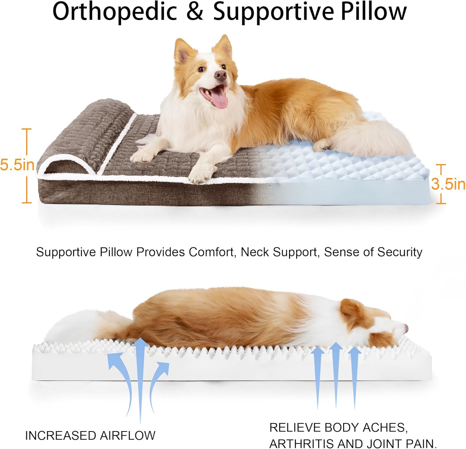 Thumbnail 5 de Jolibean Orthopedic XL Dog Bed 106x71cm – Large, Waterproof, Washable Cover