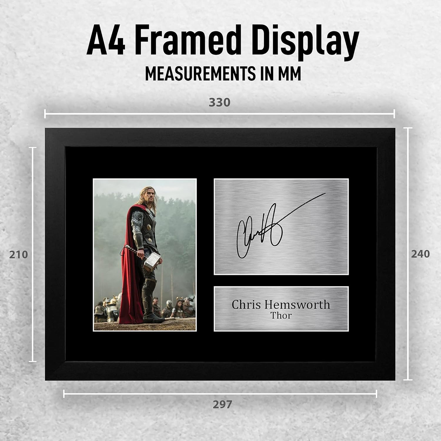 Thumbnail 1 de HWC Trading FR Chris Hemsworth Gift Signed FRAMED A4 Printed Autograph Thor The Avengers Gifts Print Photo Picture Display