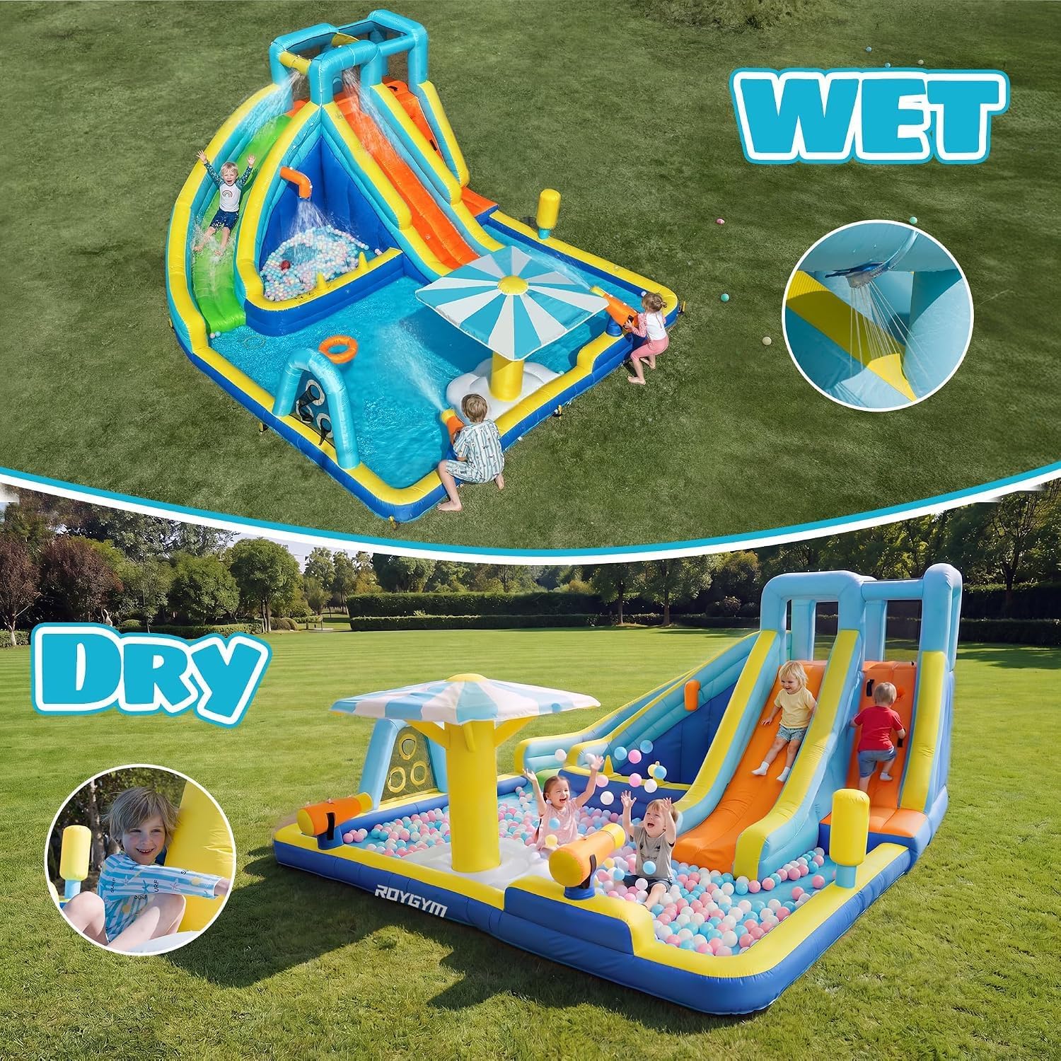 Detalle de Inflatable Water Park for Kids 16.4 ft × 14.1 ft
