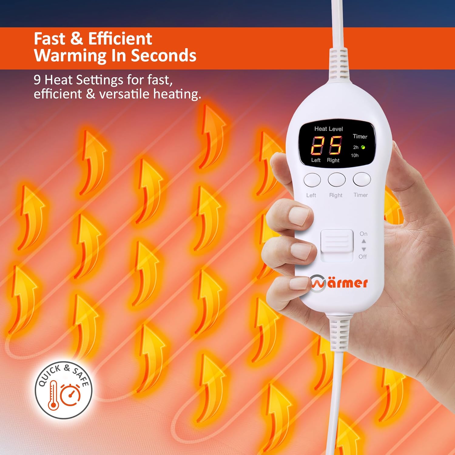 Thumbnail 2 de Warmer Electric Blanket (Double) 160 x 137cm with Dual Heating Zones & Timers