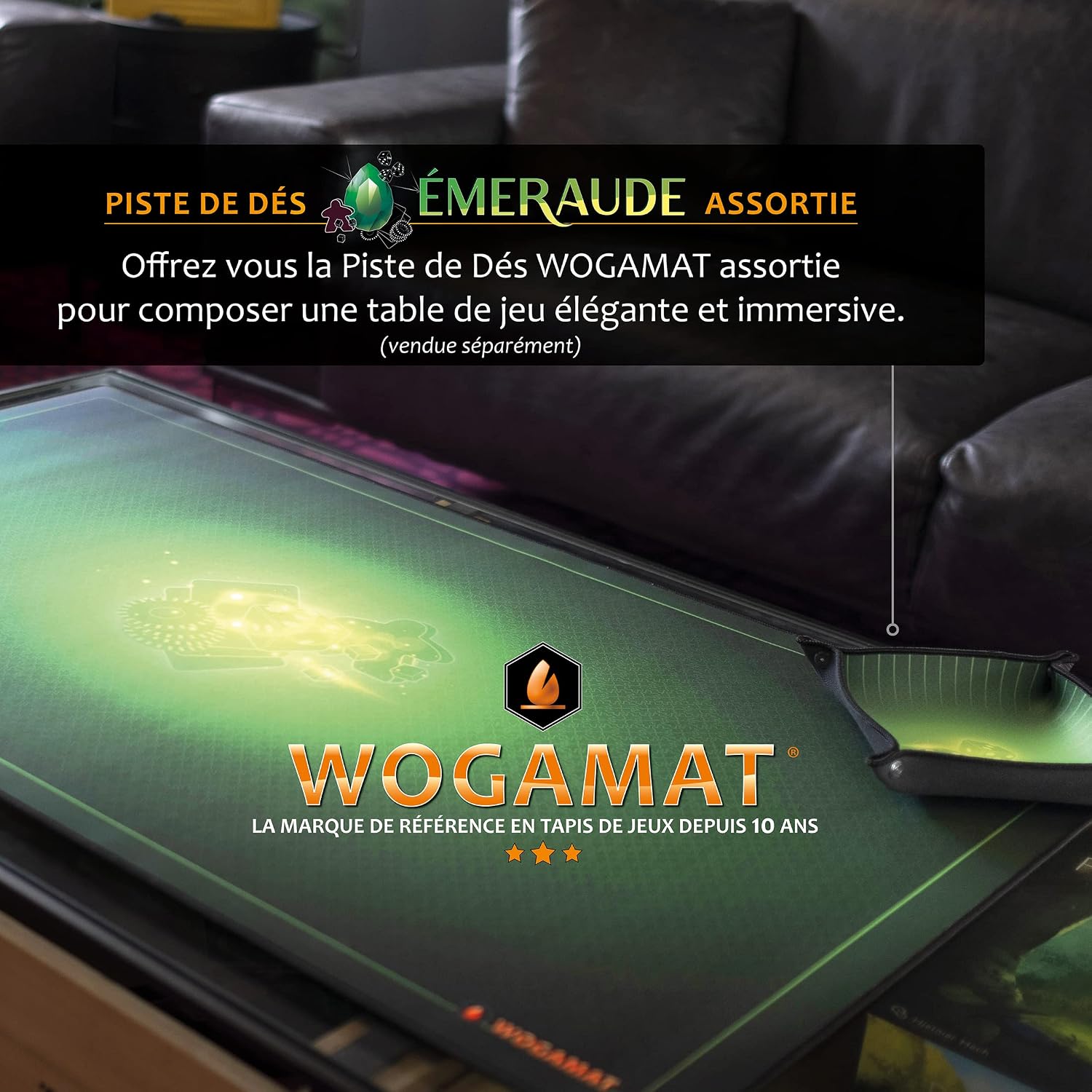 Detalle 2 de WOGAMAT szmaragdowa mata do gier 60 × 100 cm, neopren 3 mm