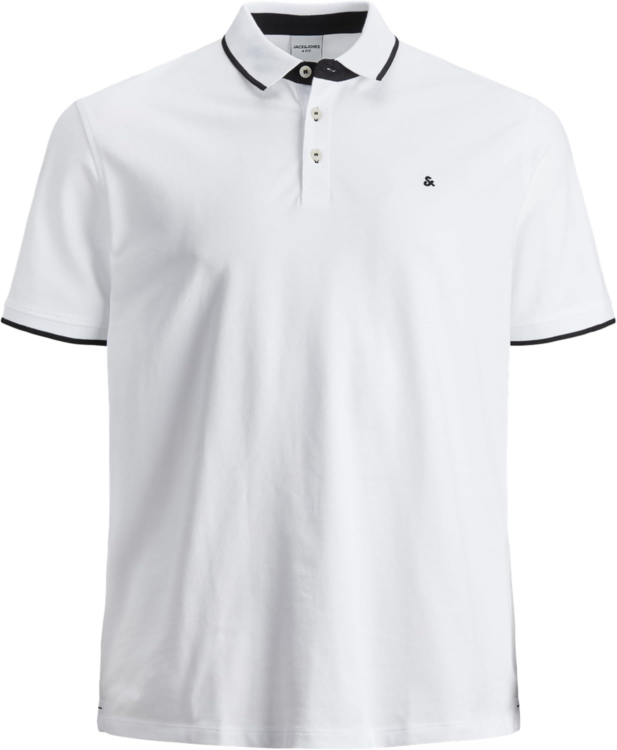 Detalle de Jack & Jones JJepaulos Polo Ss Noos Pls, Polo de Manga Corta para Hombre, White Detail:ps, 5XL Grande