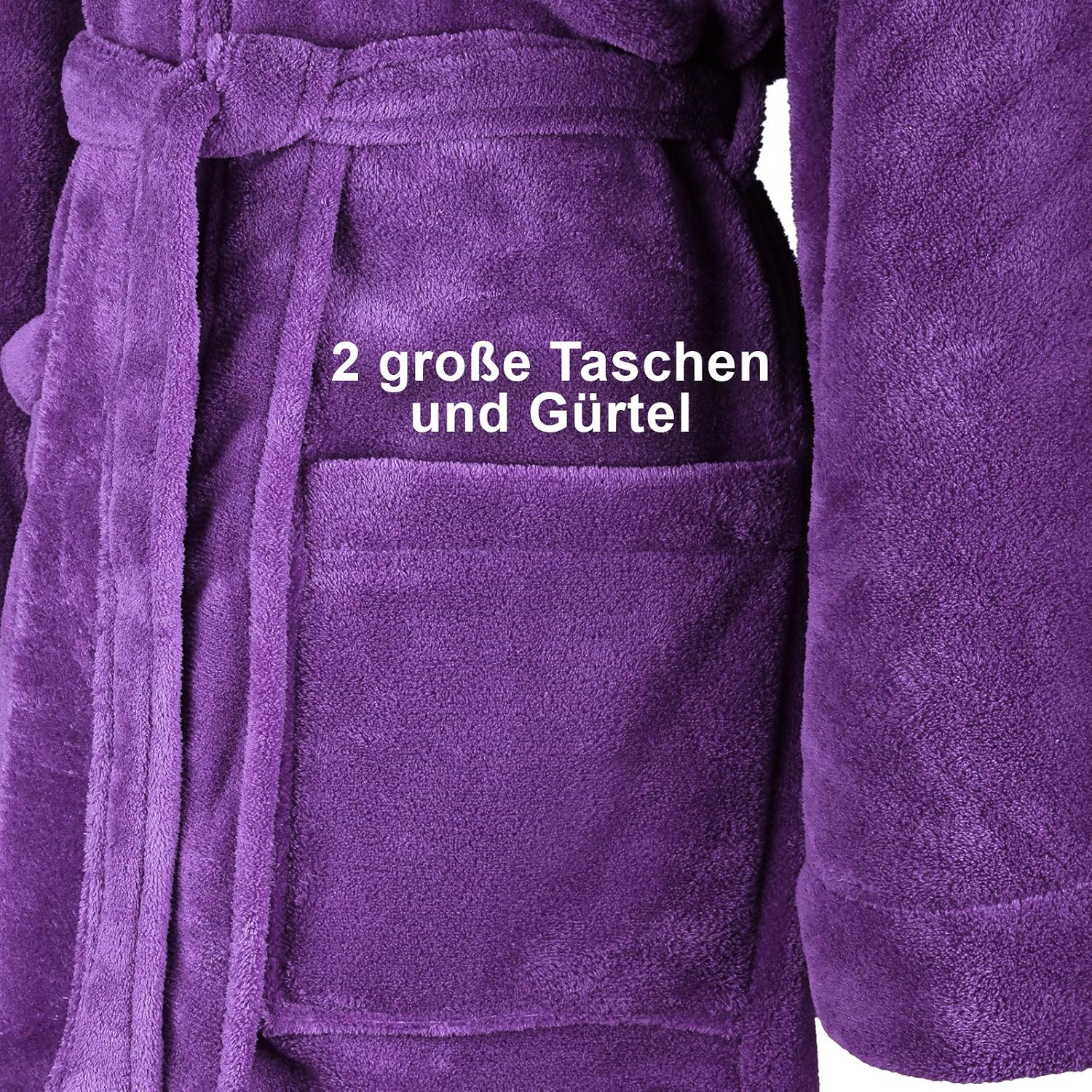 Detalle 1 de Gräfenstayn Unisex Kuschelfleece Bademantel Kimono