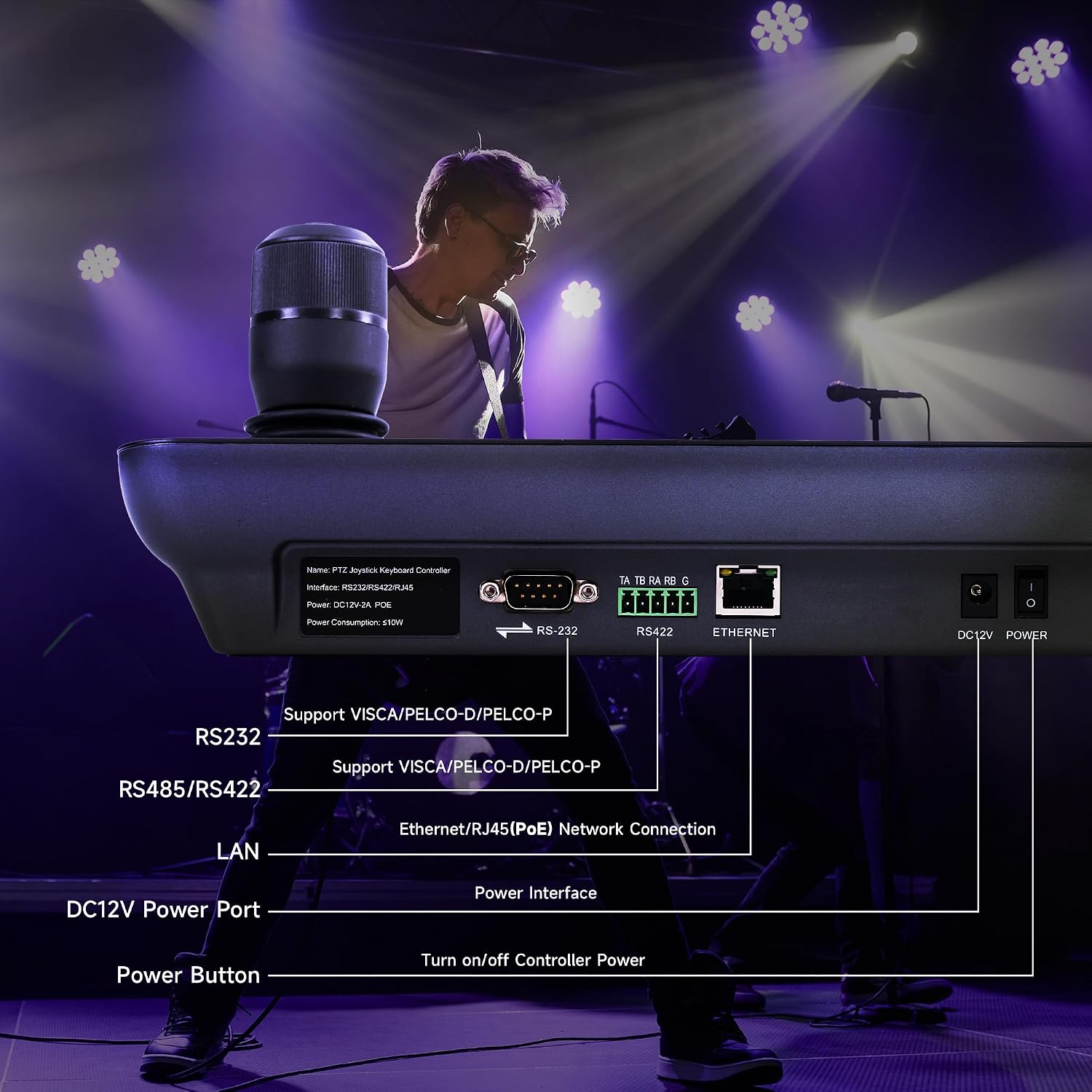 Thumbnail 6 de Tenveo KB300PRO : contrôleur PTZ IP NDI avec écran quad 7" et joystick 4D