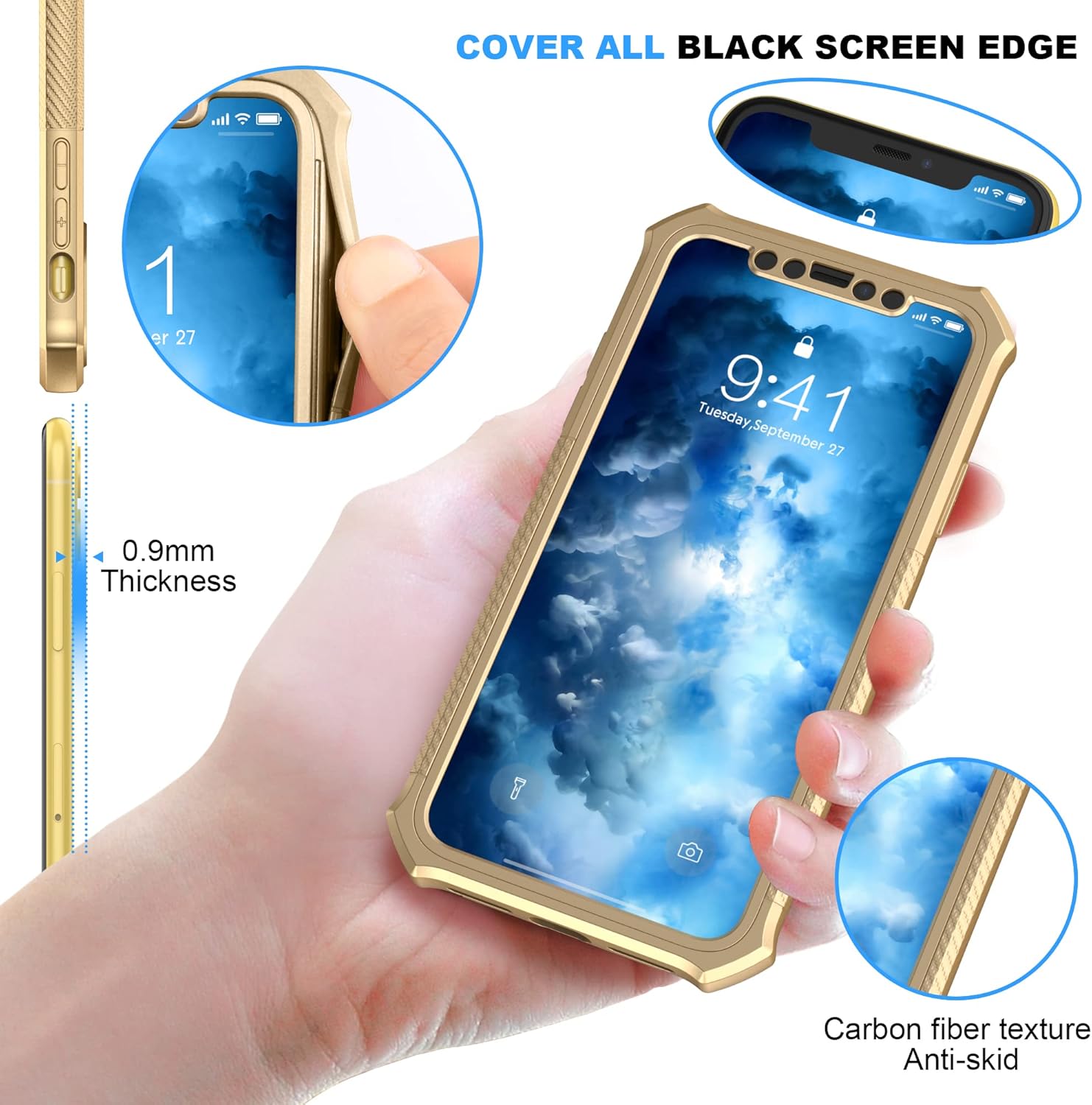 Detalle de ORETECH for iPhone 11 Case with 2 x 9H Screen Protectors, 360° Full Body Shockproof Protection