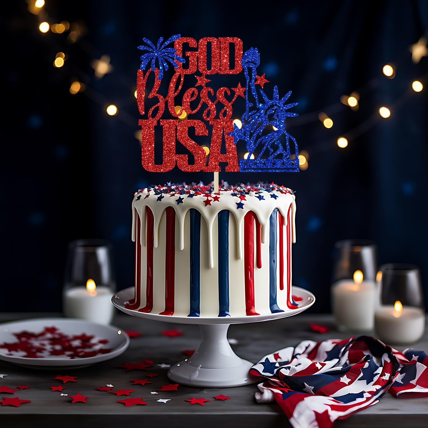 Thumbnail 5 de God Bless USA Cake Topper, 5.9-Inch