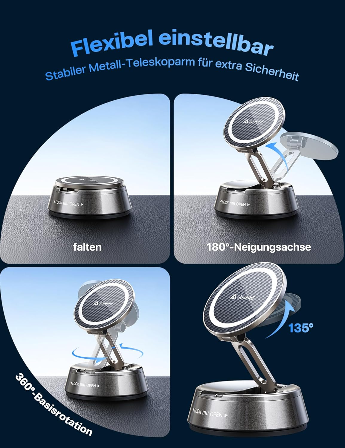 Thumbnail 5 de andobil 2026 MagSafe Auto Halterung 360° Drehbar