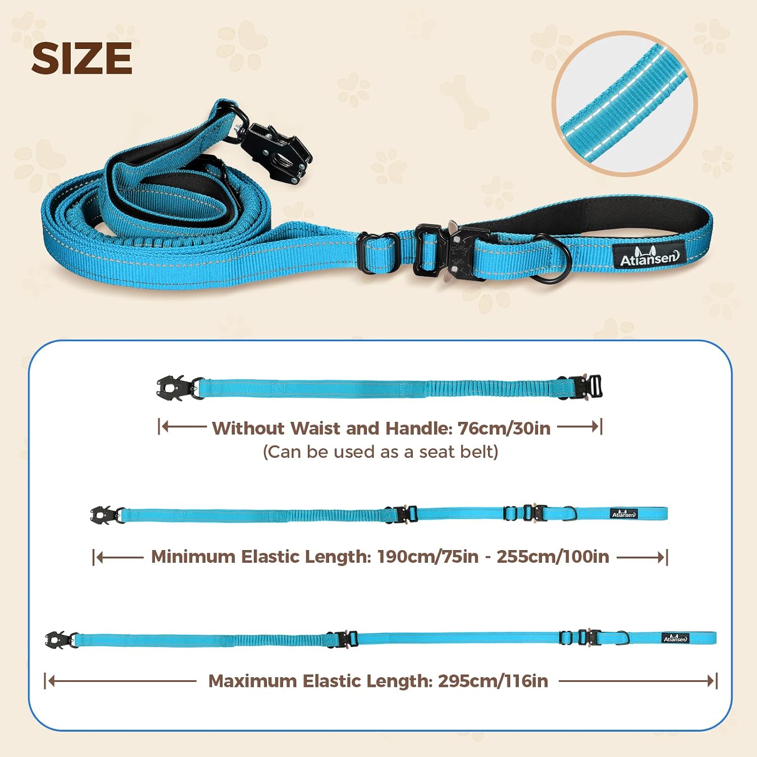 Detalle de Atiansen Dog Leash 9.7FT