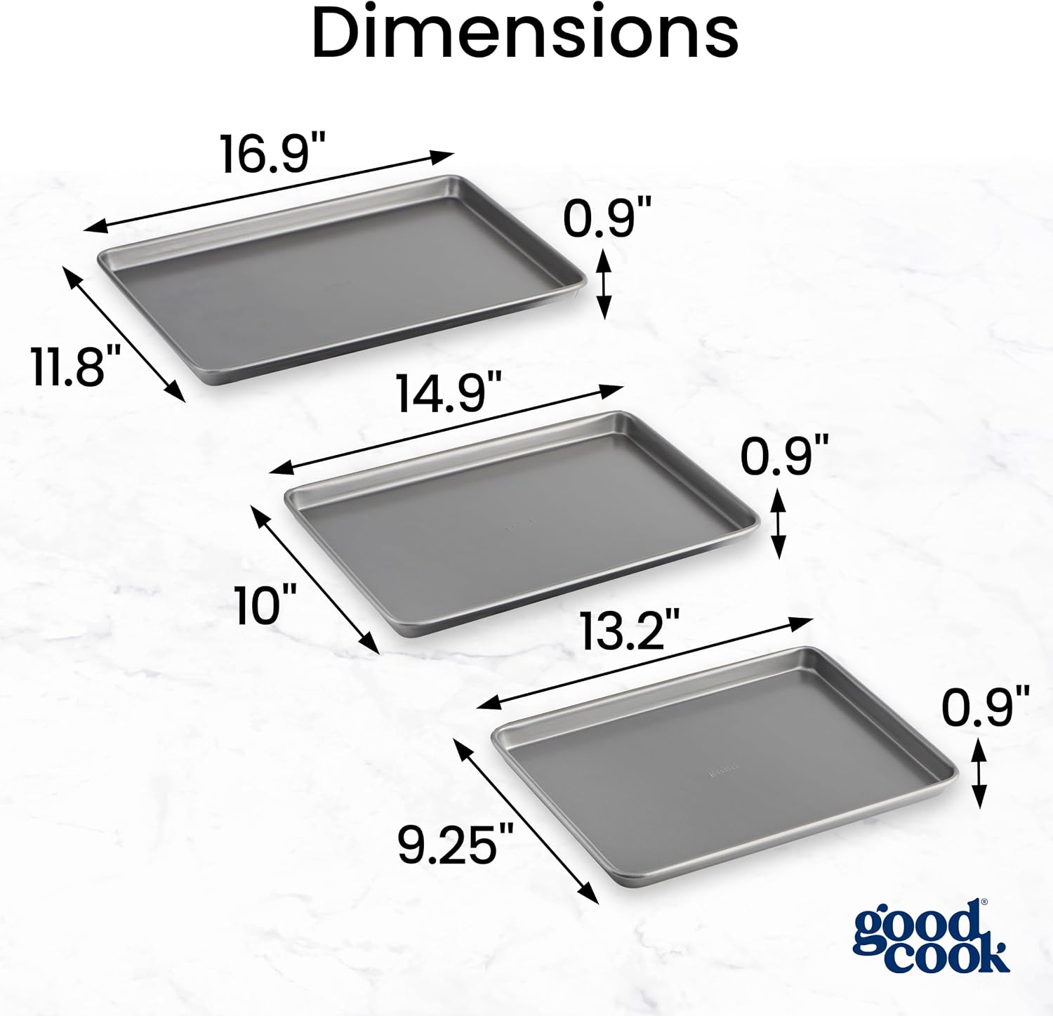 Detalle 2 de Good Cook Everyday Nonstick Baking Sheet Set 3-Pack
