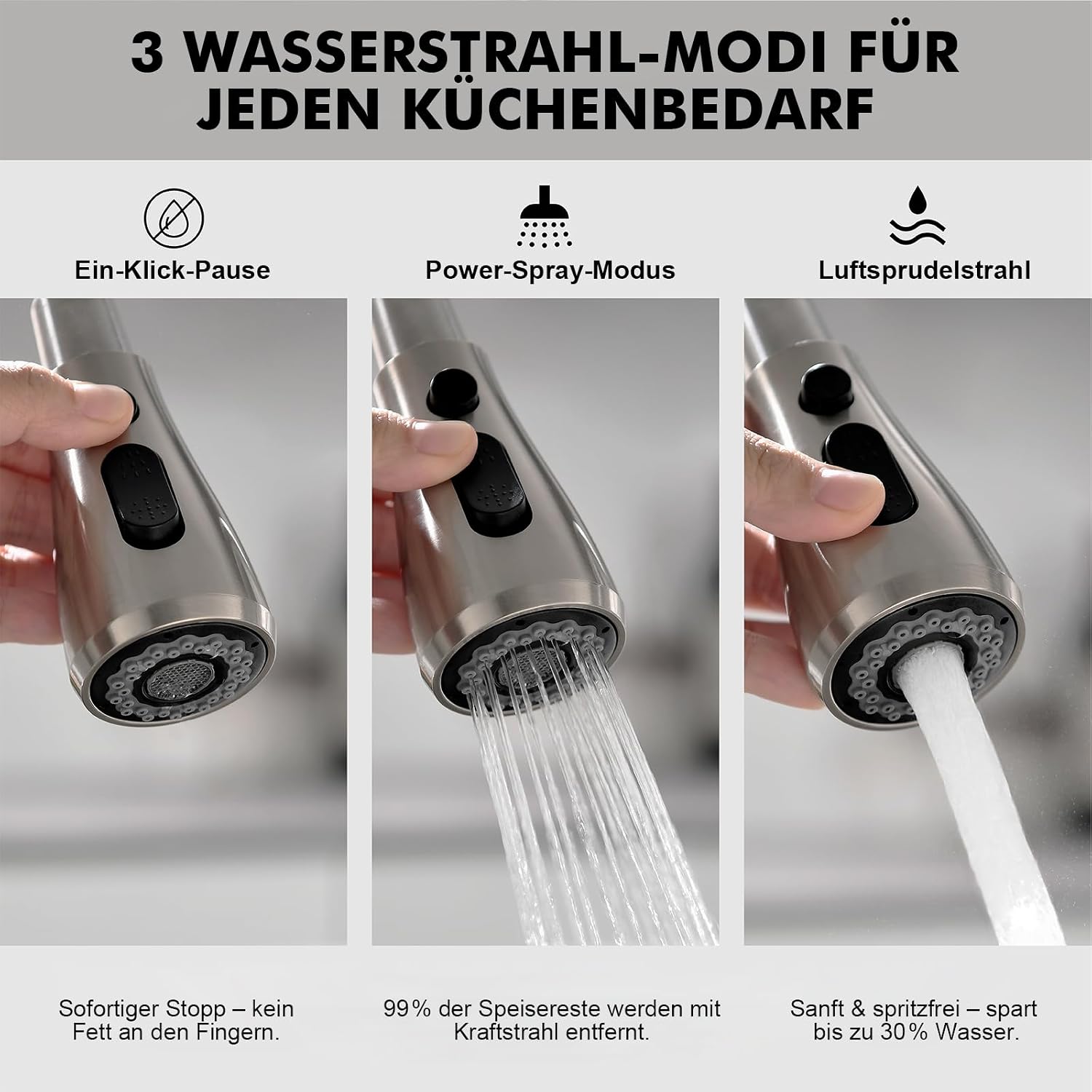 Thumbnail 4 de Ibergrif Ausziehbar Küchenarmatur 360° 40 cm 🚰