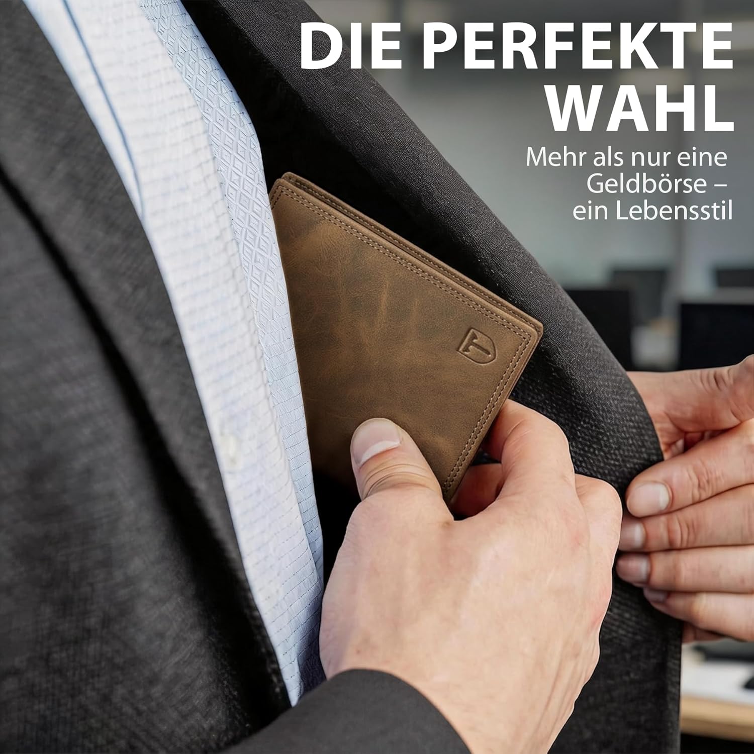Detalle 2 de TENBST Geldbörse Herren – Großraum Slim Wallet mit 15 Kartenfächern, Münzfach und RFID-Schutz
