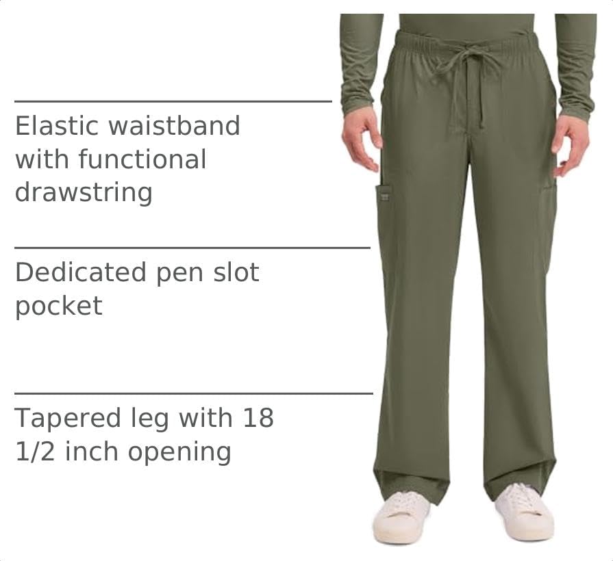 Detalle 2 de Cherokee Men's Scrub Pants, Polyester-Cotton Blend