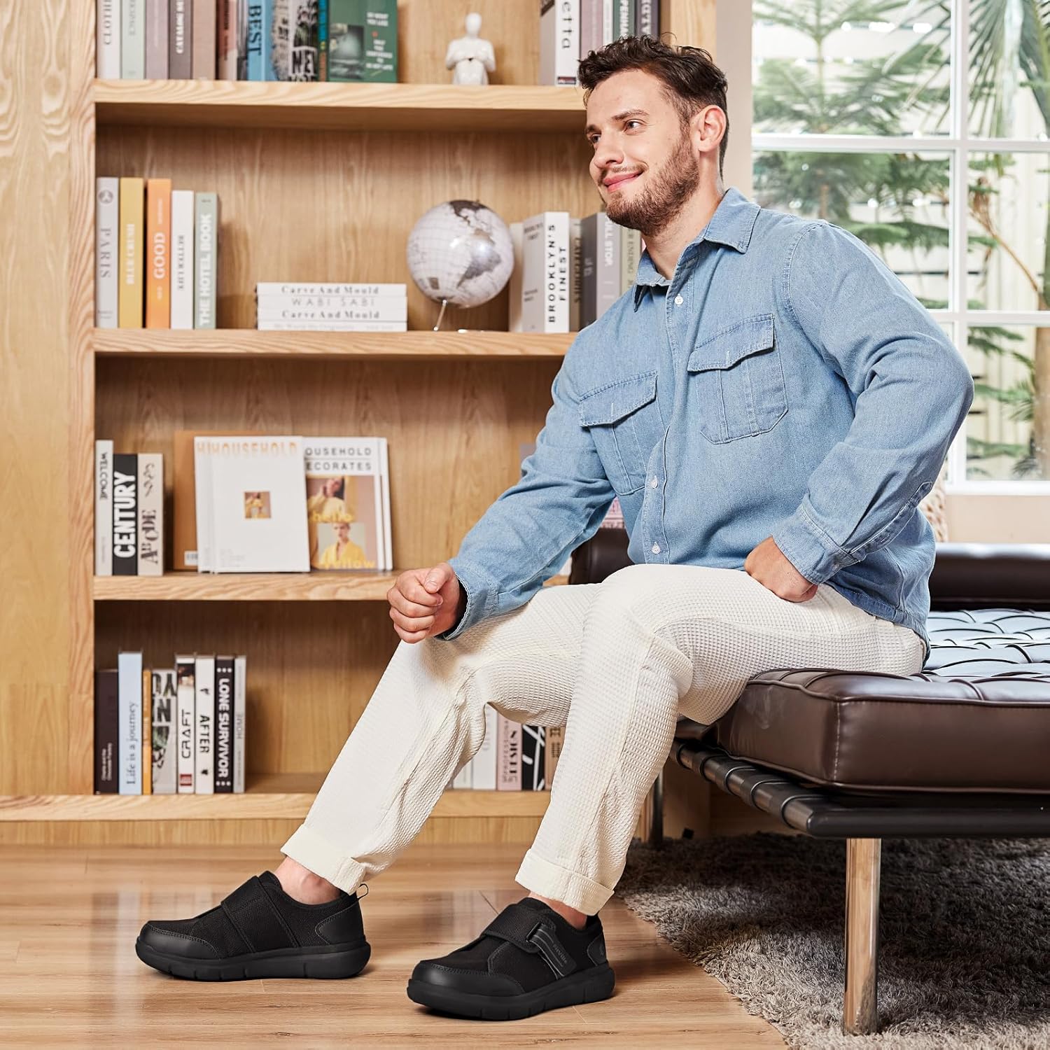 Thumbnail 2 de FitVille Chaussures Diabétiques Homme Extra Larges – Baskets de Rééducation Respirantes