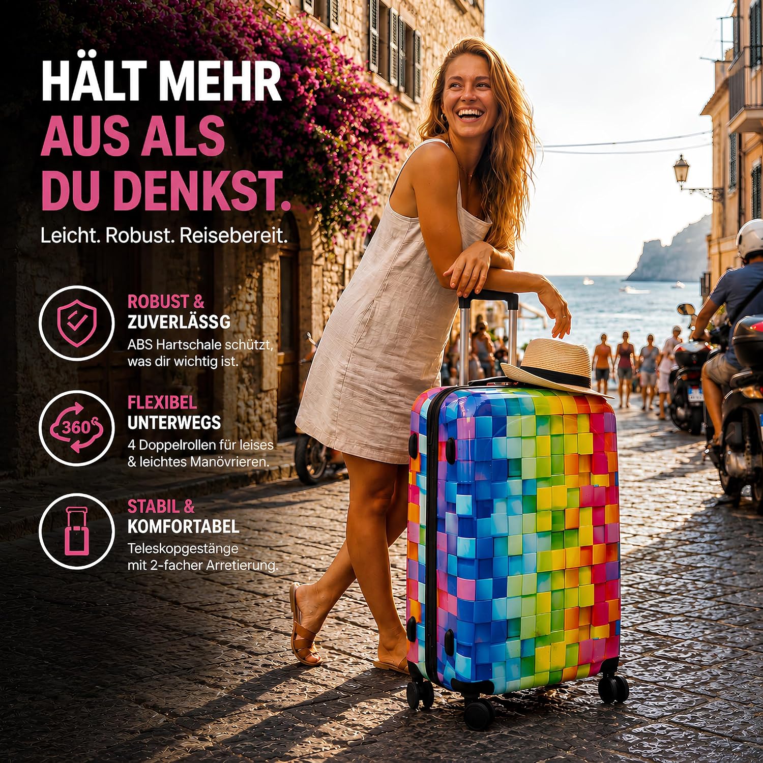 Thumbnail 6 de NOWI Hartschalenkoffer XL Groß – 100L Volumen, 158 cm Gurtmaß, 8 Rollen, 360° drehbar