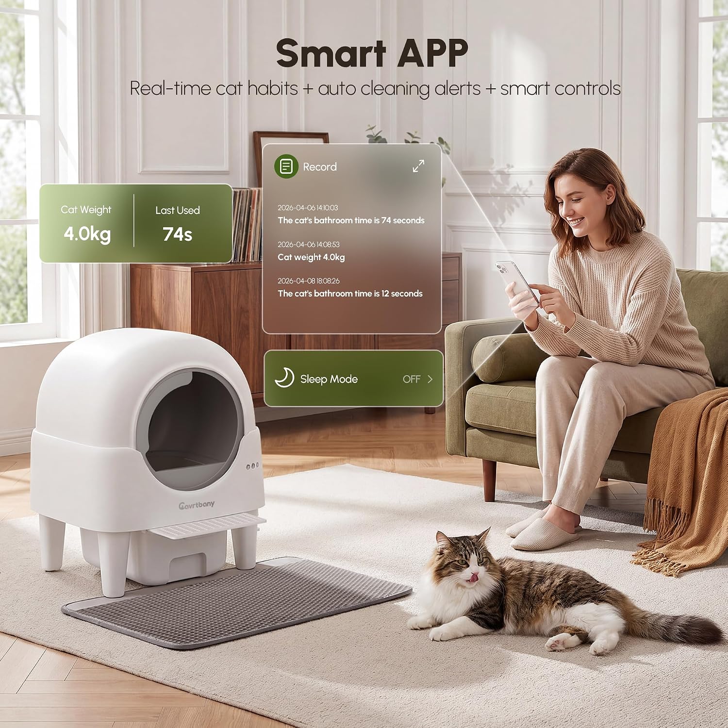 Detalle 1 de Cavrtbany Automatic Litter Box 15L Waste Bin