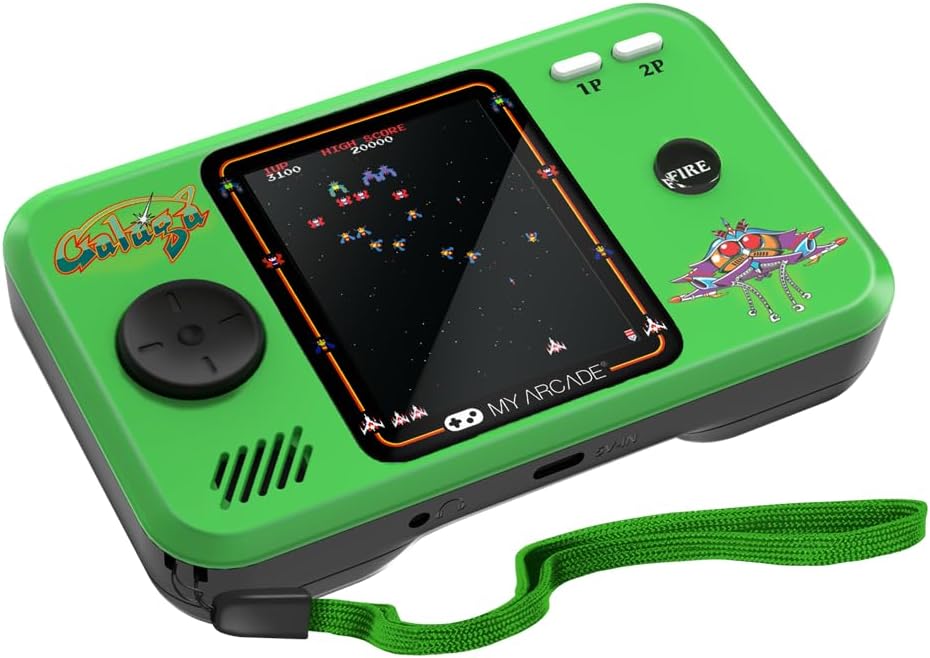 Detalle 2 de MY ARCADE Pocket Player Galaga – przenośna konsola retro z etui i osłoną ekranu