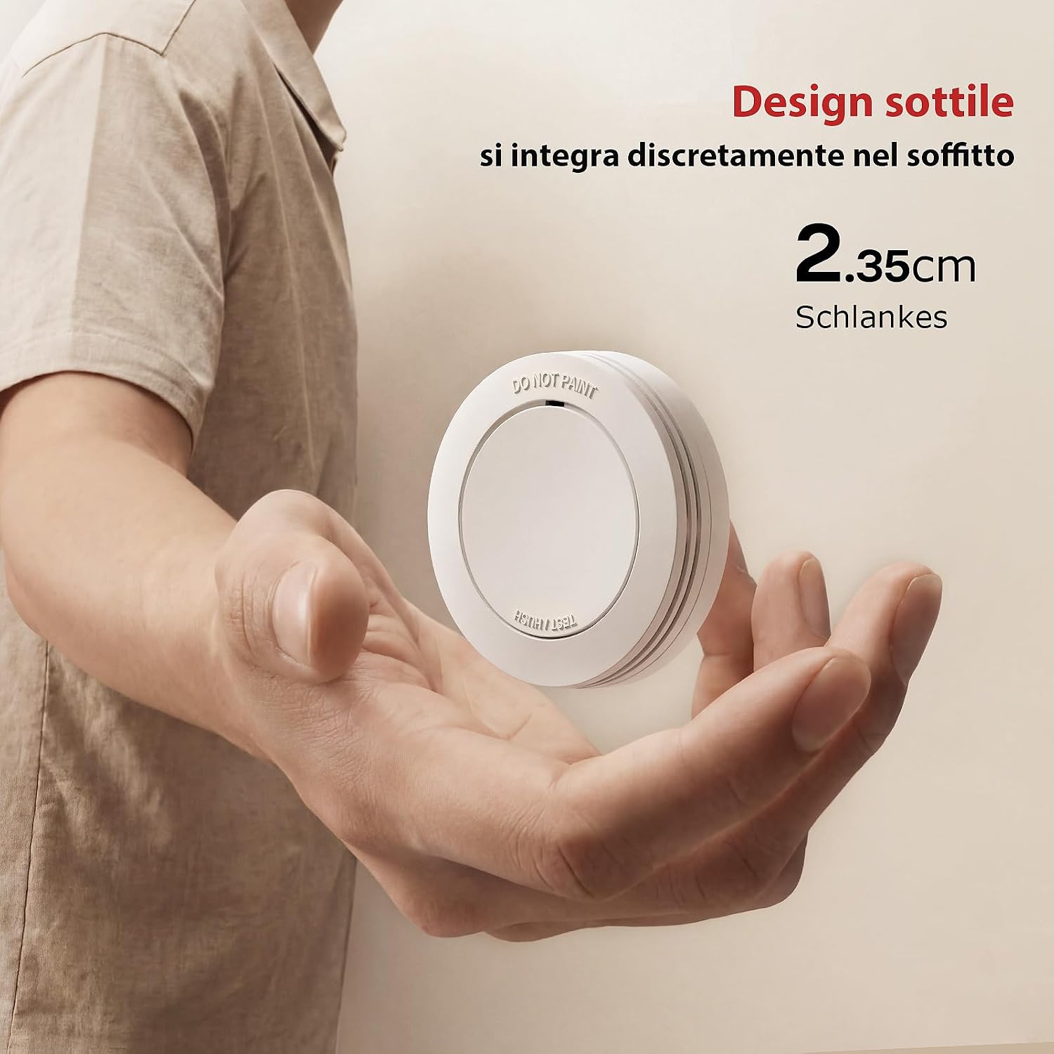 Detalle de Safeliveo Rilevatore di Fumo con Batteria 10 Anni – Allarme 85 dB, senza LED lampeggiante, confezione da 5