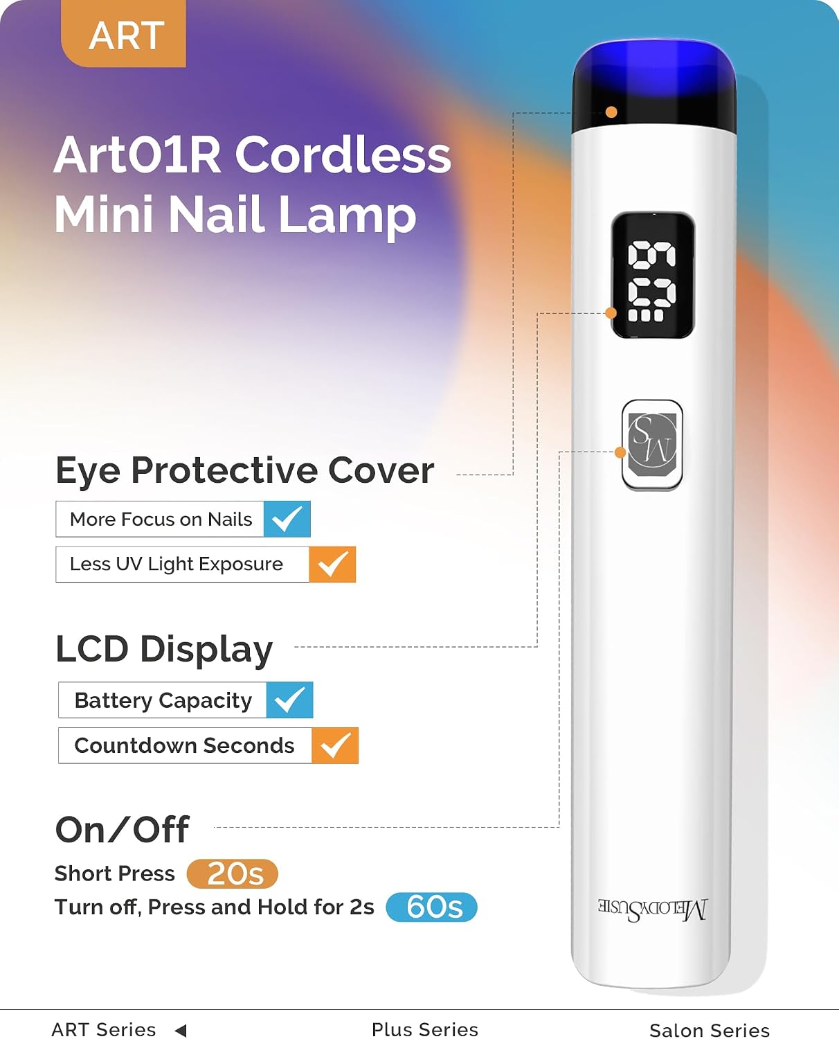 Detalle 2 de MelodySusie ART01R Tragbare UV Lampe 450 mAh